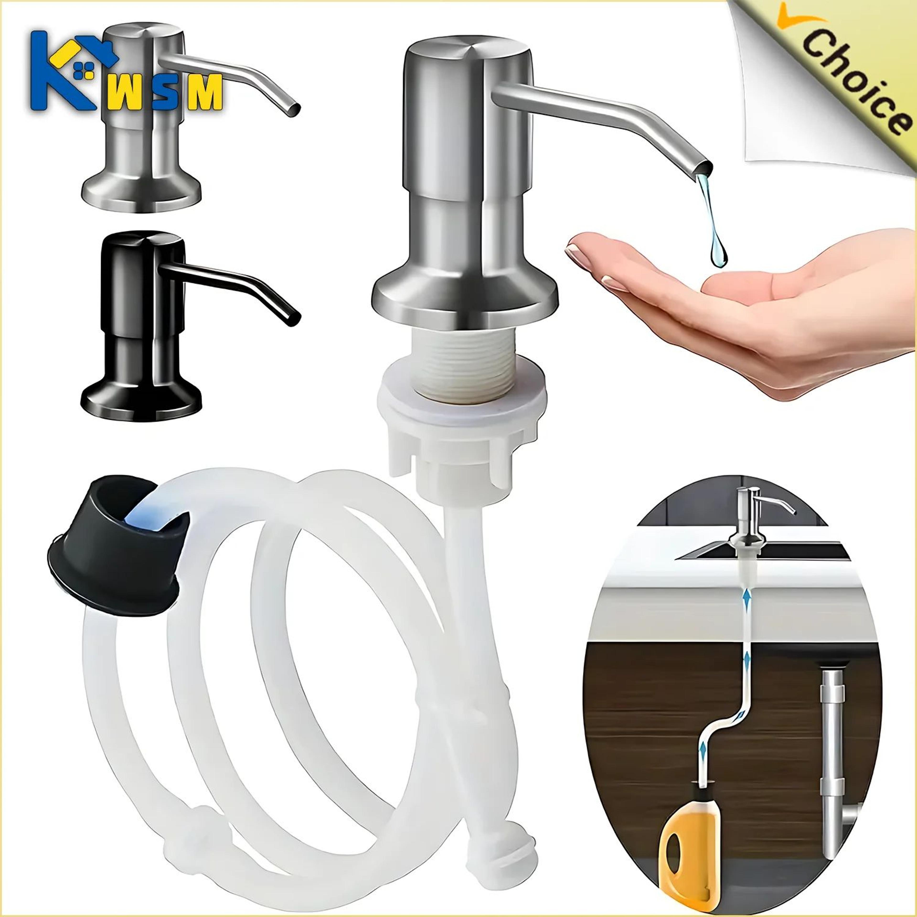 stainless steel kitchen sink soap dispenser pump