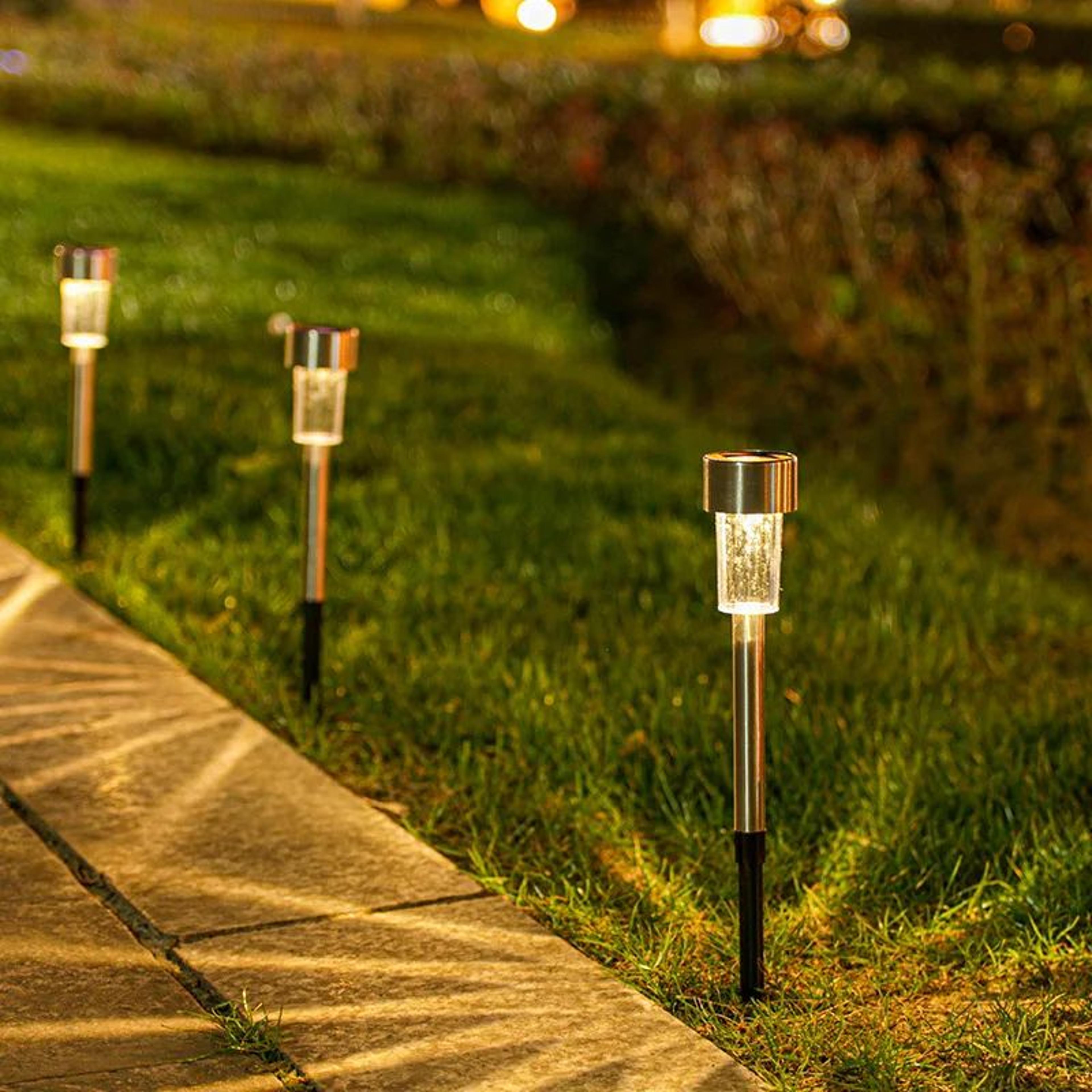 solar stainless steel pathway lights for garden and yard