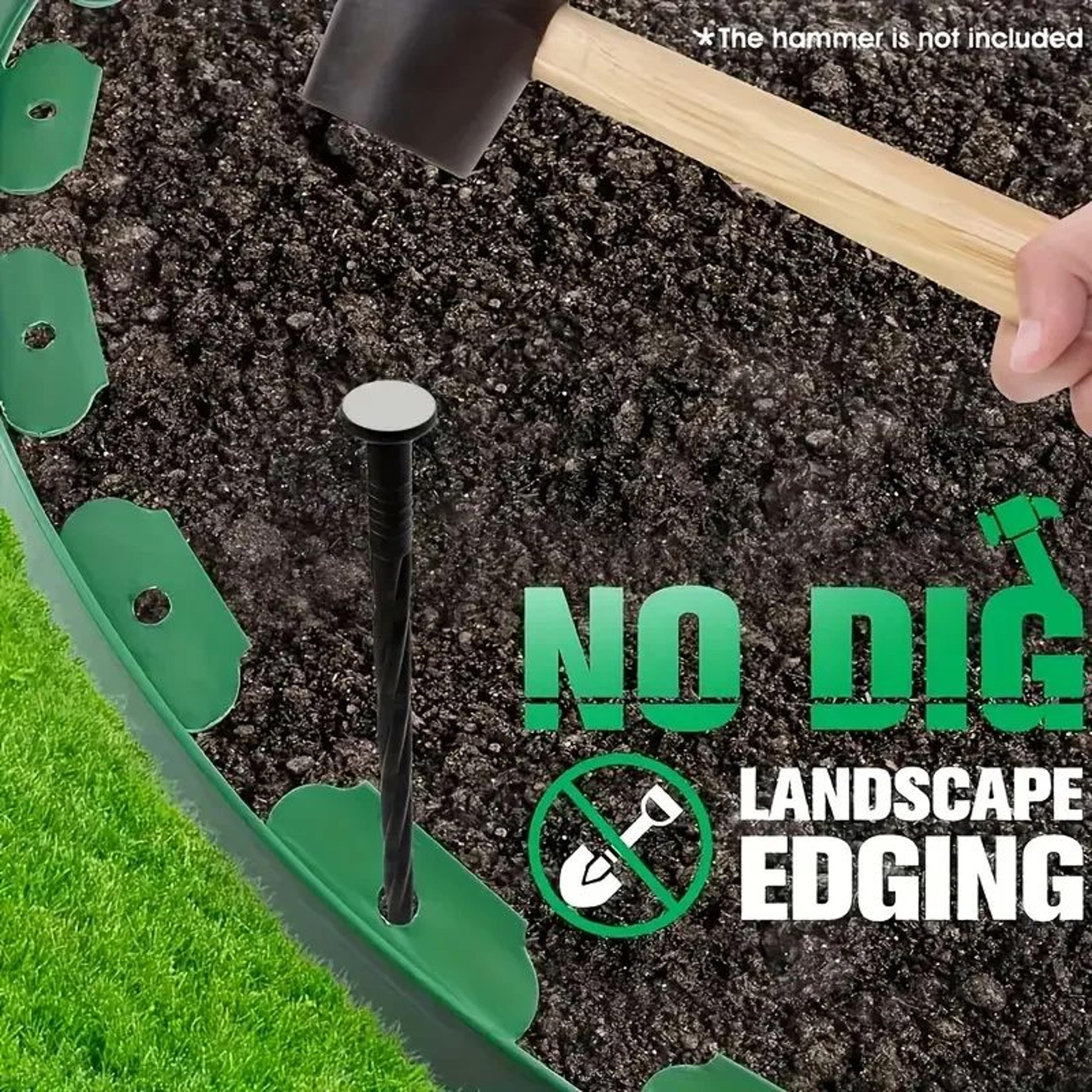 10m heavy duty l-shaped lawn edging landscape border