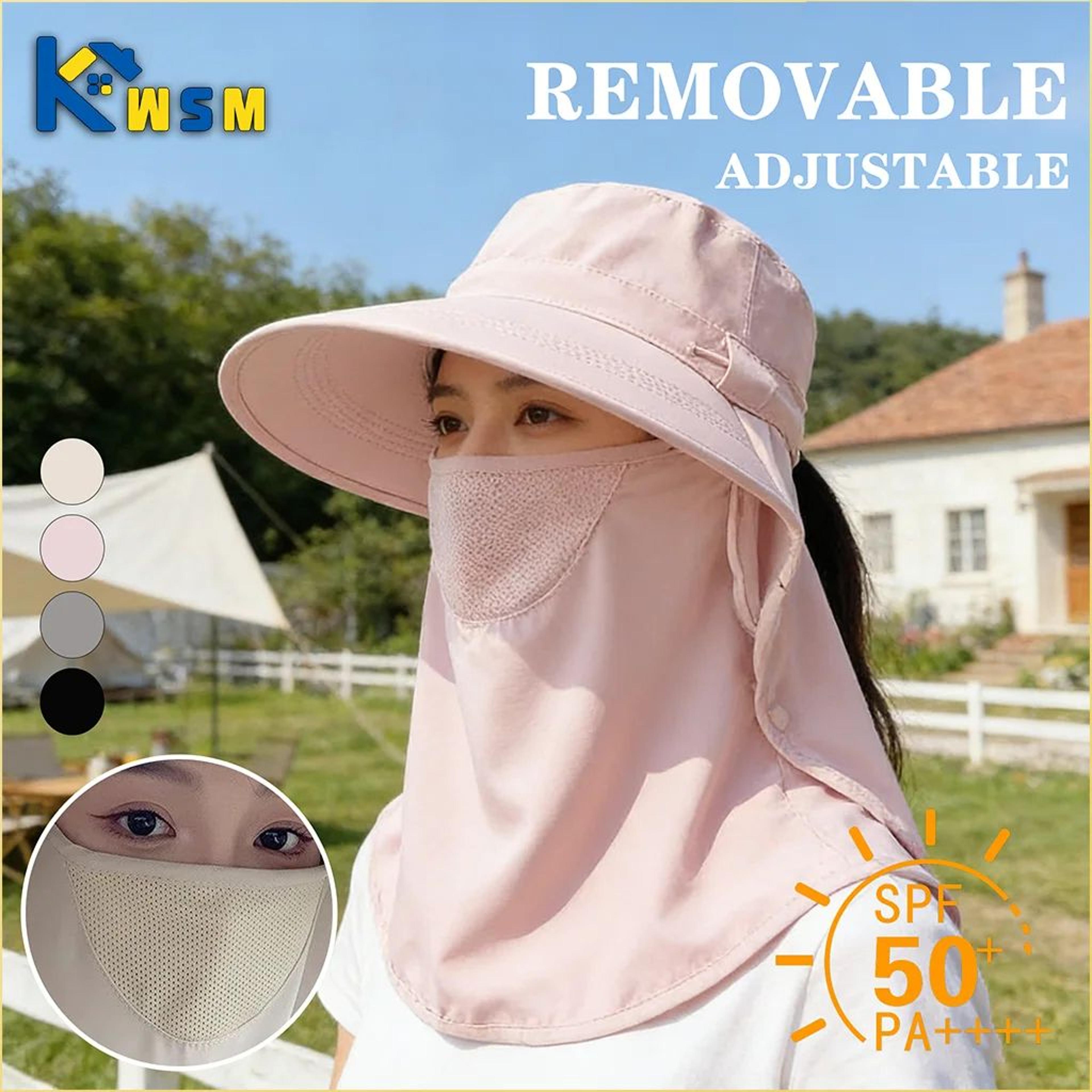 women's uv protection sun hat with face cover and neck flap