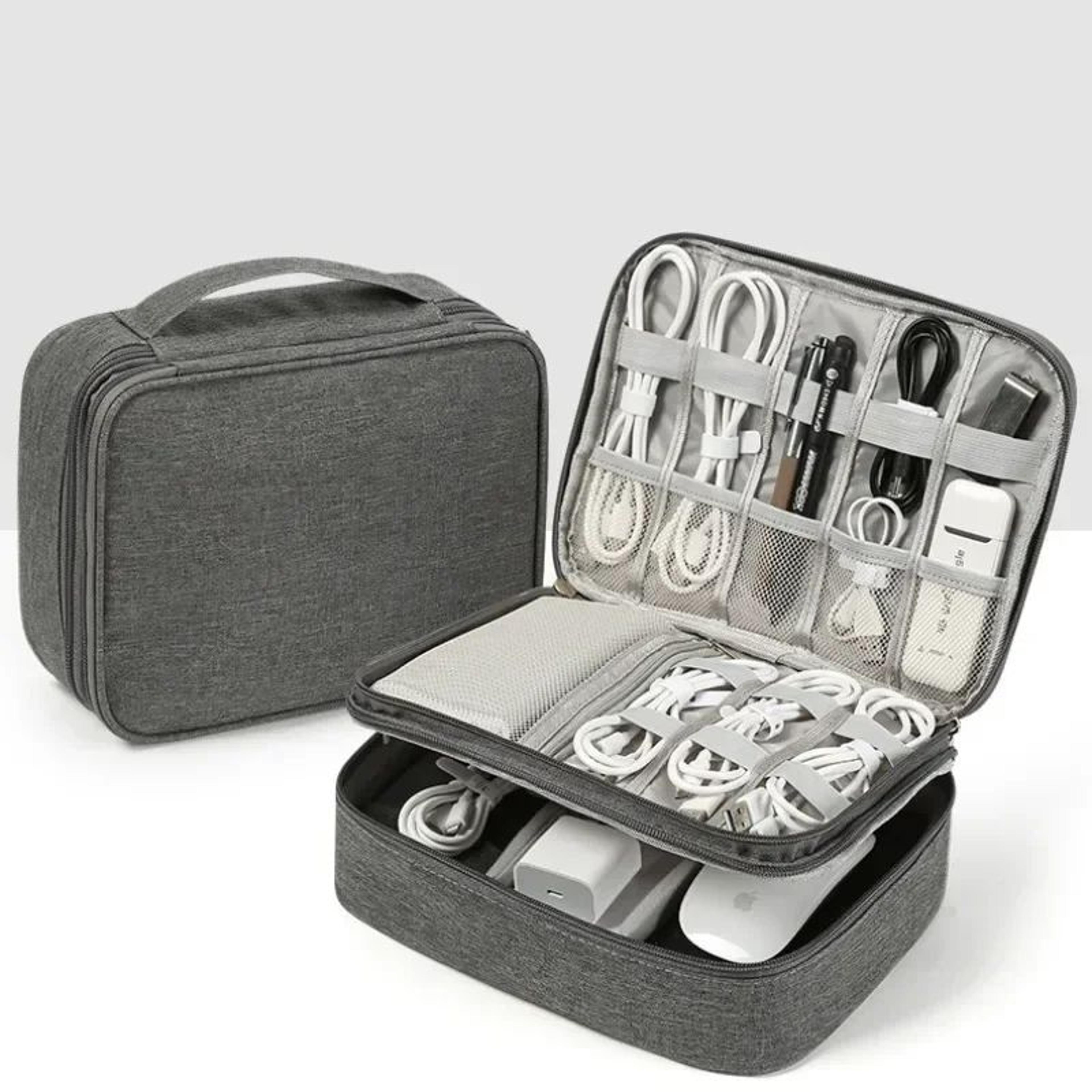 portable waterproof travel cable organizer bag for chargers and electronics
