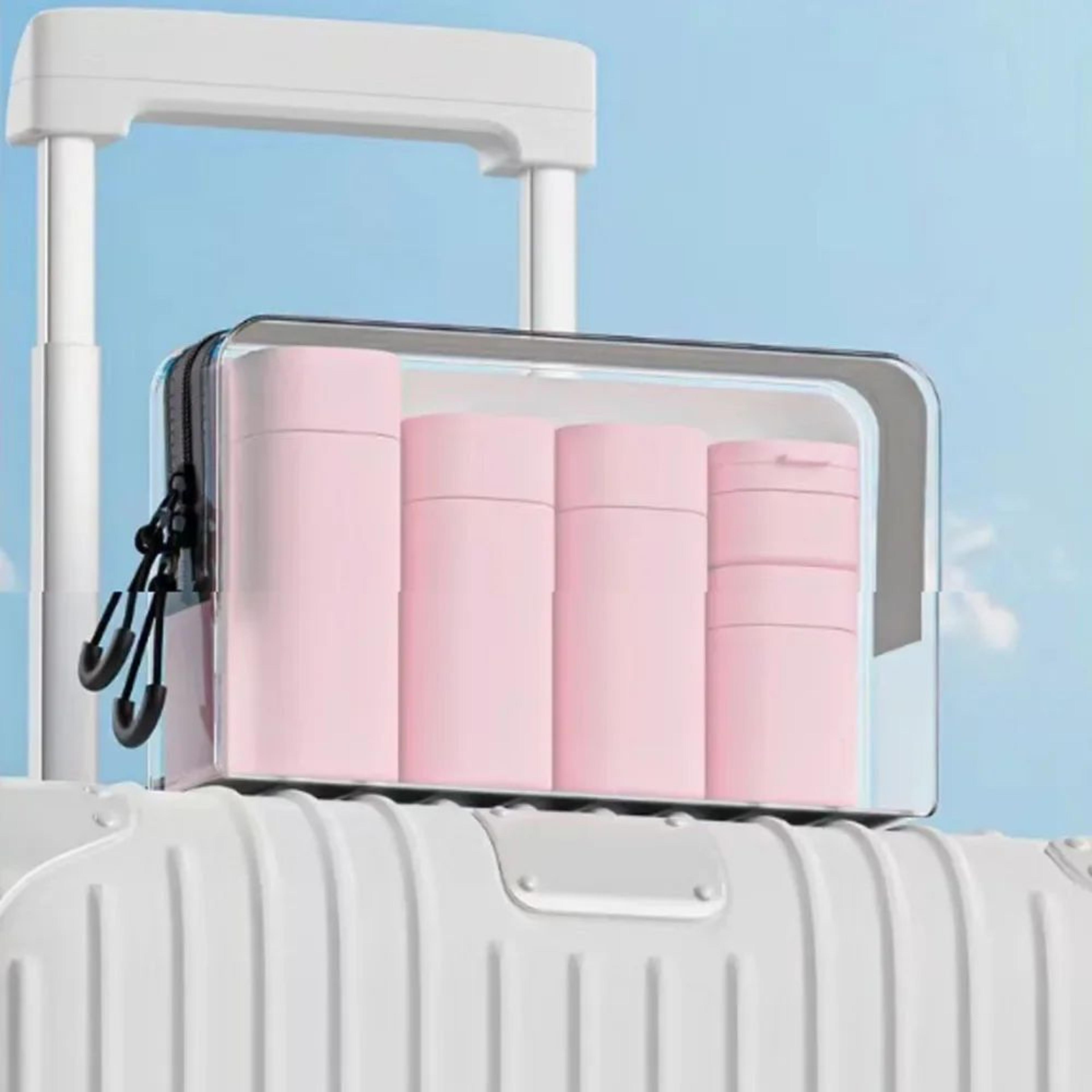 leakproof silicone travel bottles set - refillable squeeze containers for toiletries