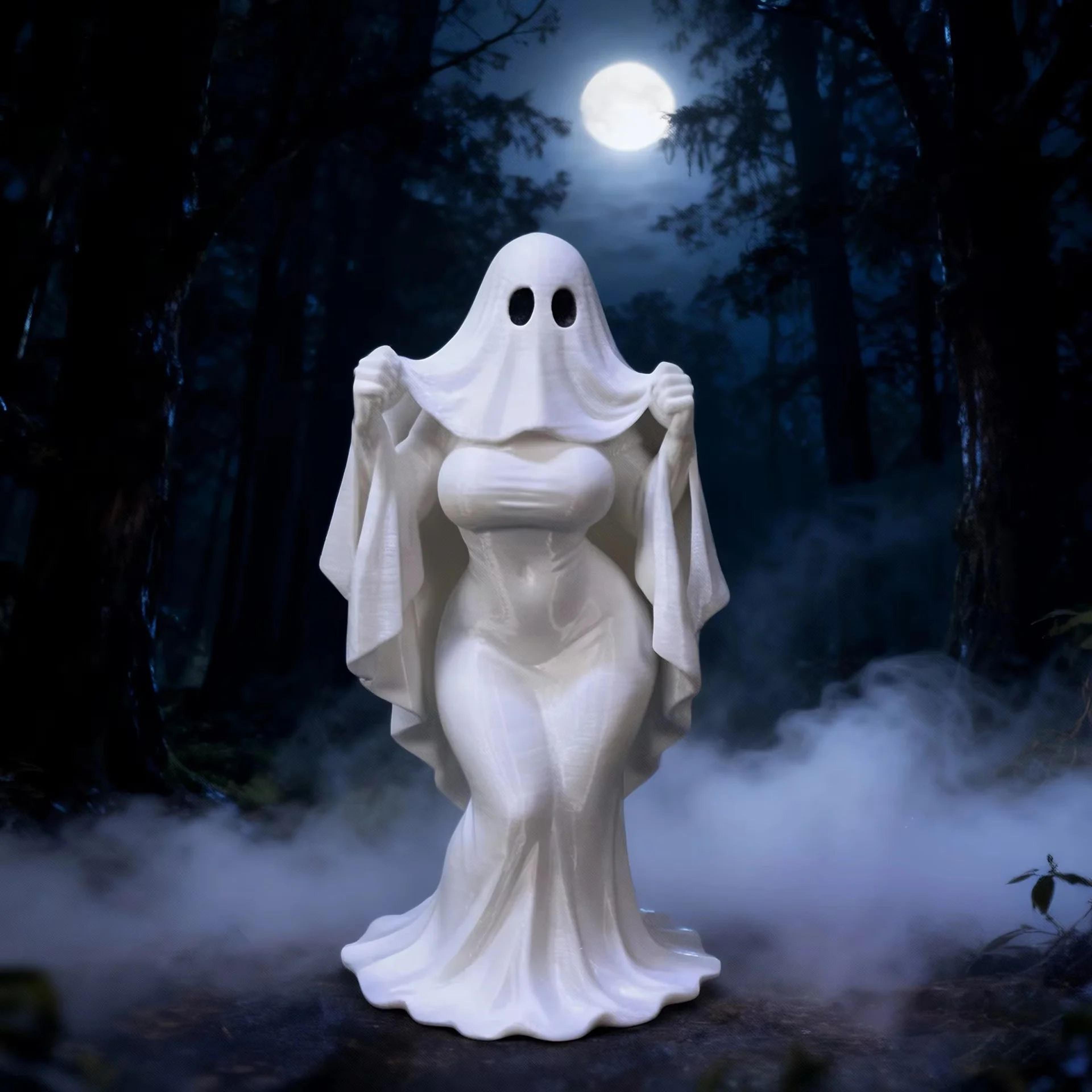 halloween ghost lady figurine gothic haunted house desktop decor