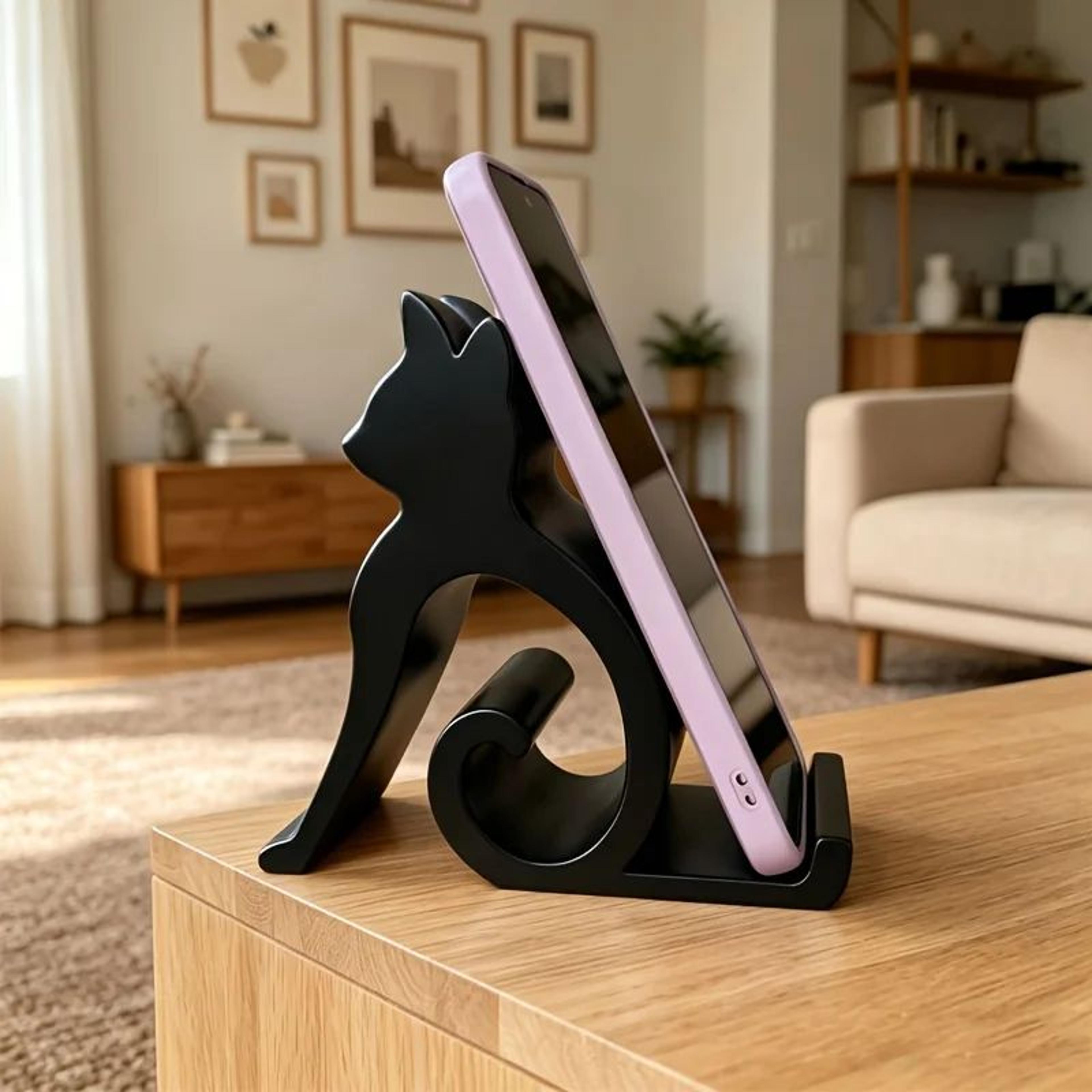 cute kitten universal phone and tablet stand for hands-free viewing
