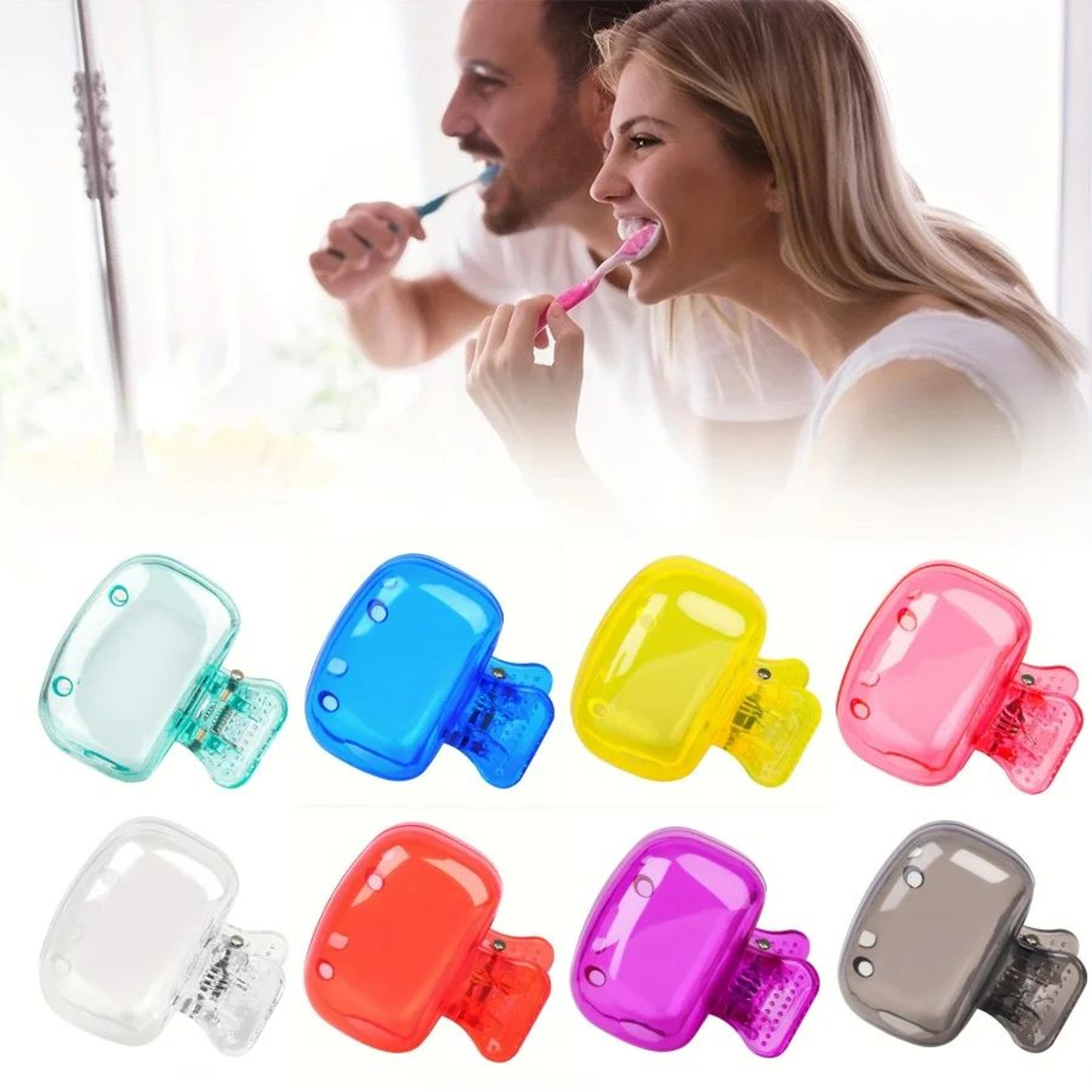 4-piece travel toothbrush head cover set dustproof protective clips