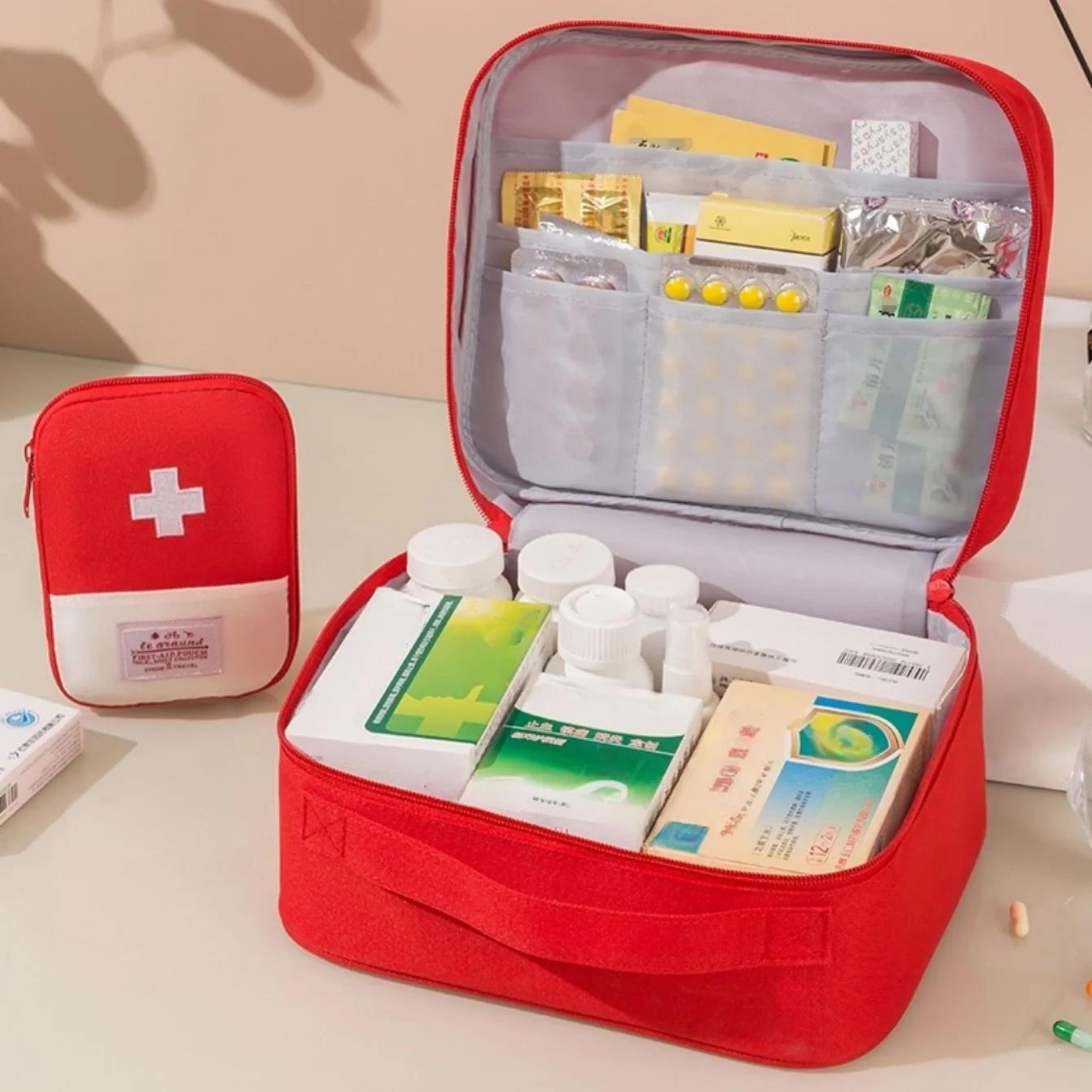 portable travel medicine organizer first aid pouch