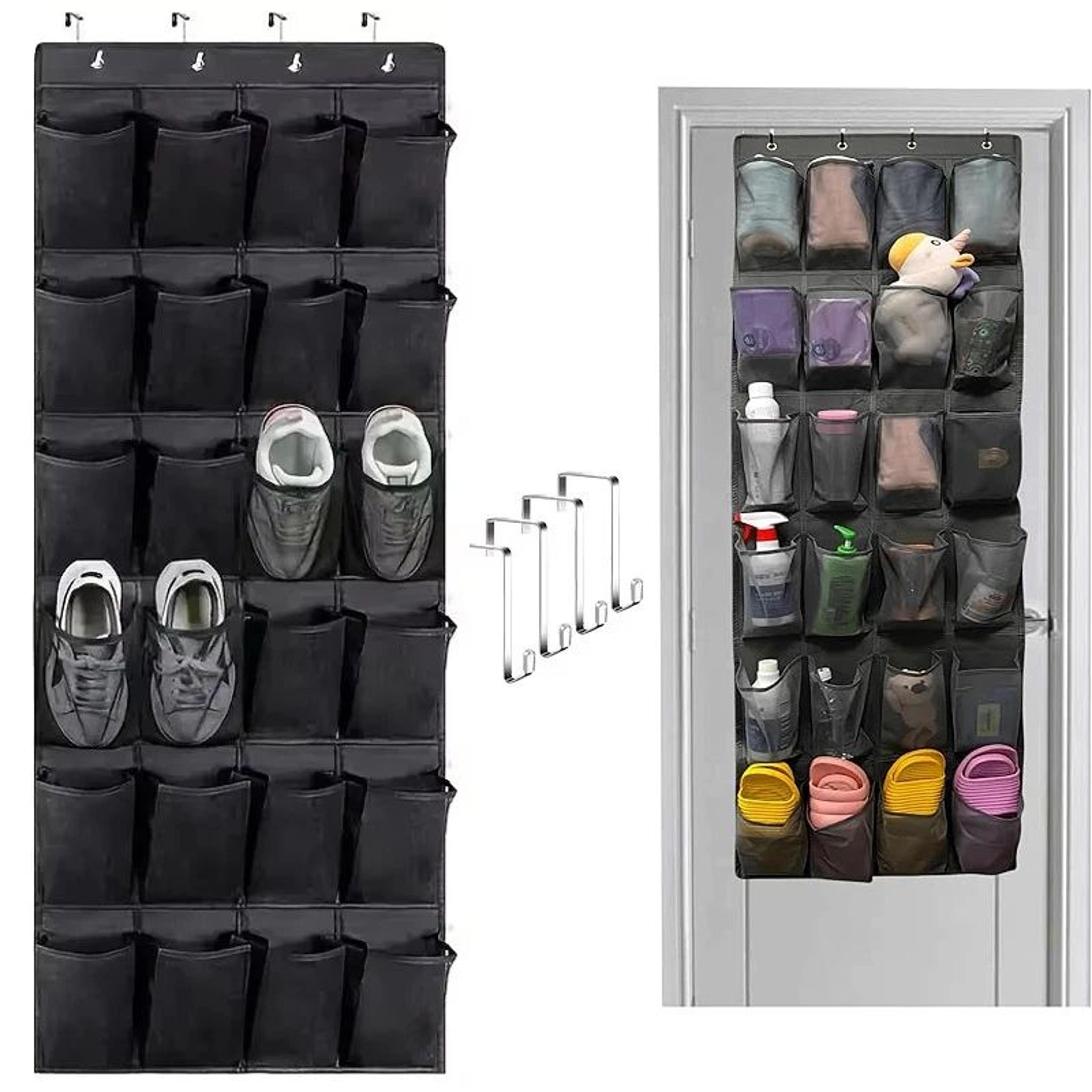 24-pocket over the door shoe organizer with breathable mesh storage