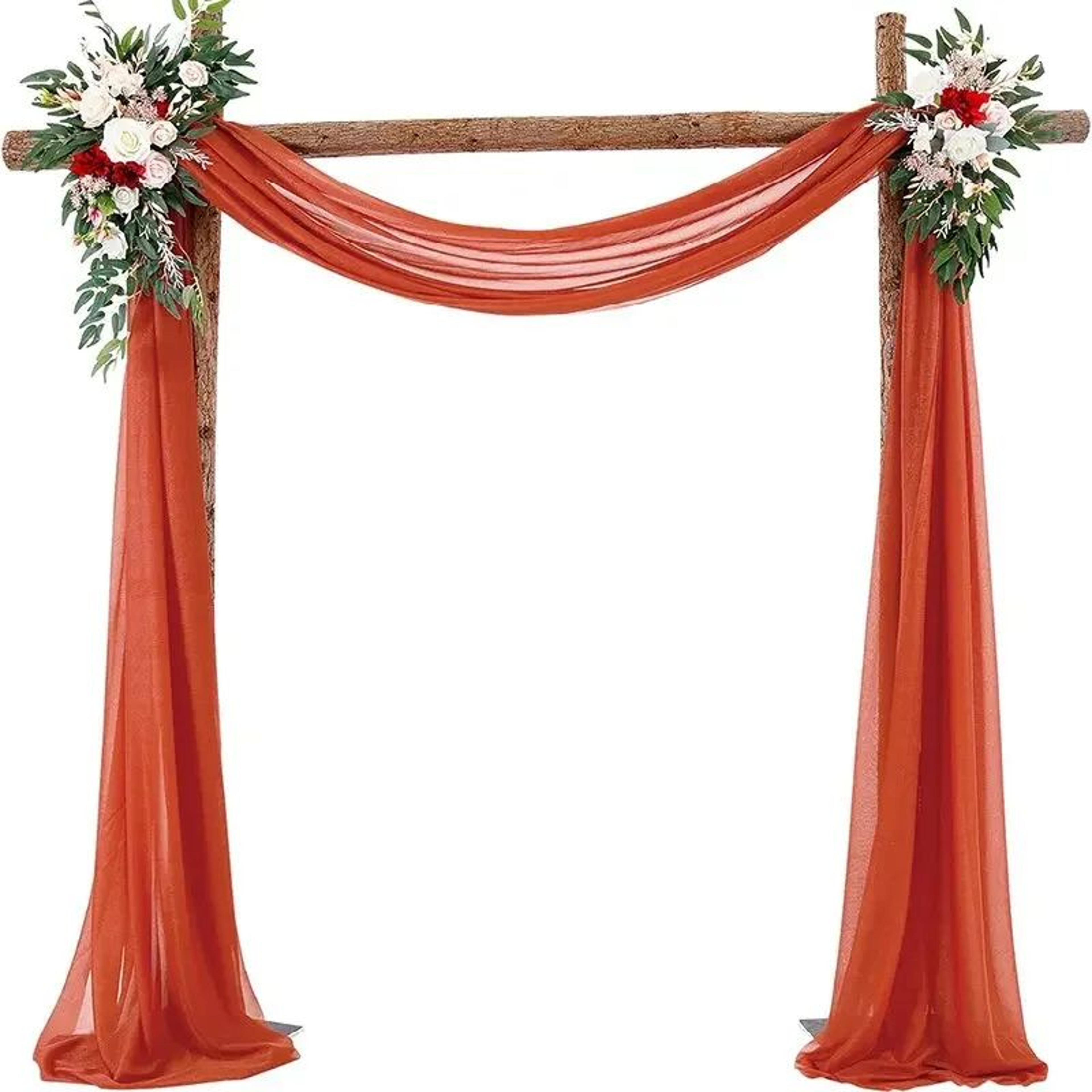 2 pack terracotta wedding arch drapes sheer chiffon backdrop curtains