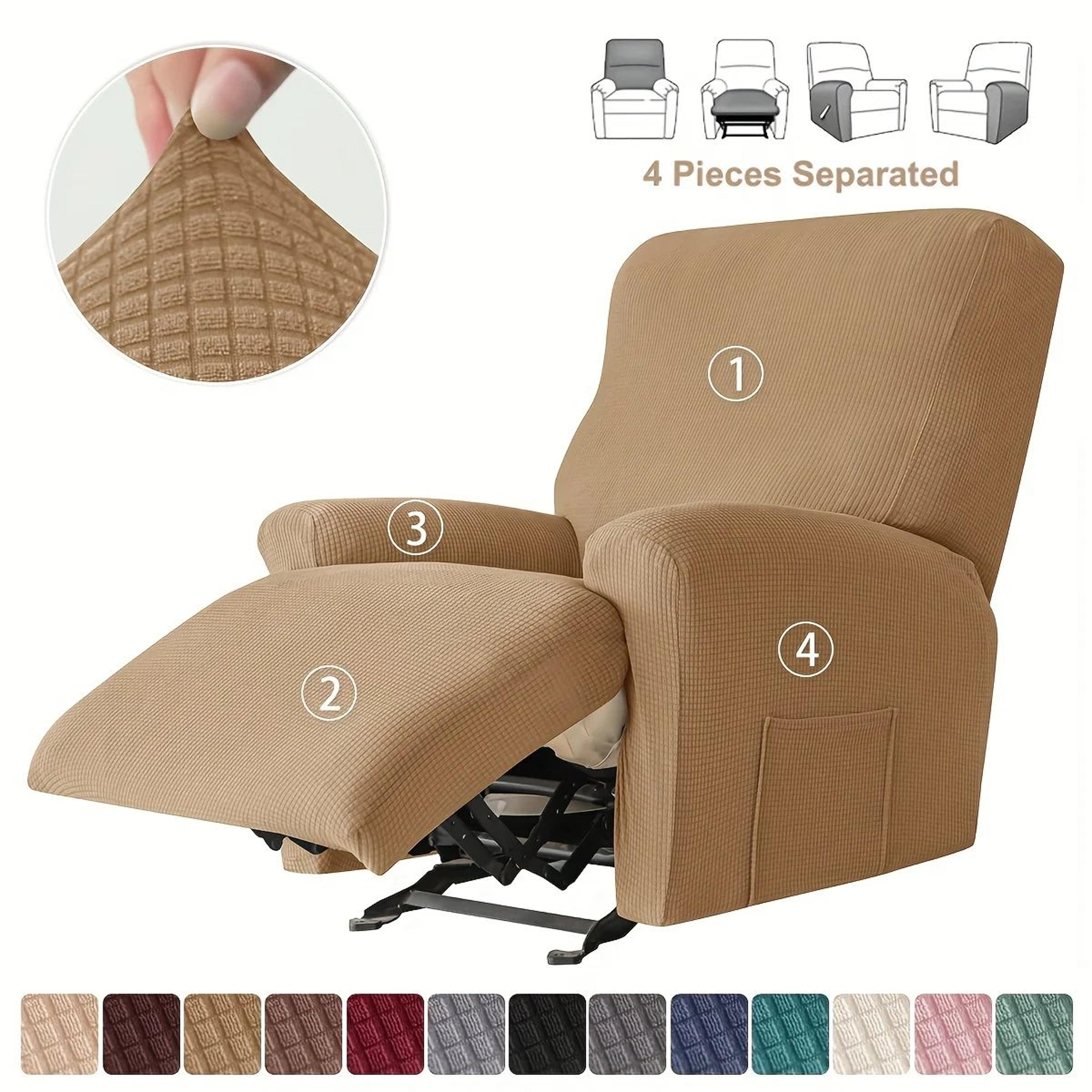 4-piece stretch recliner sofa cover non-slip armchair slipcover