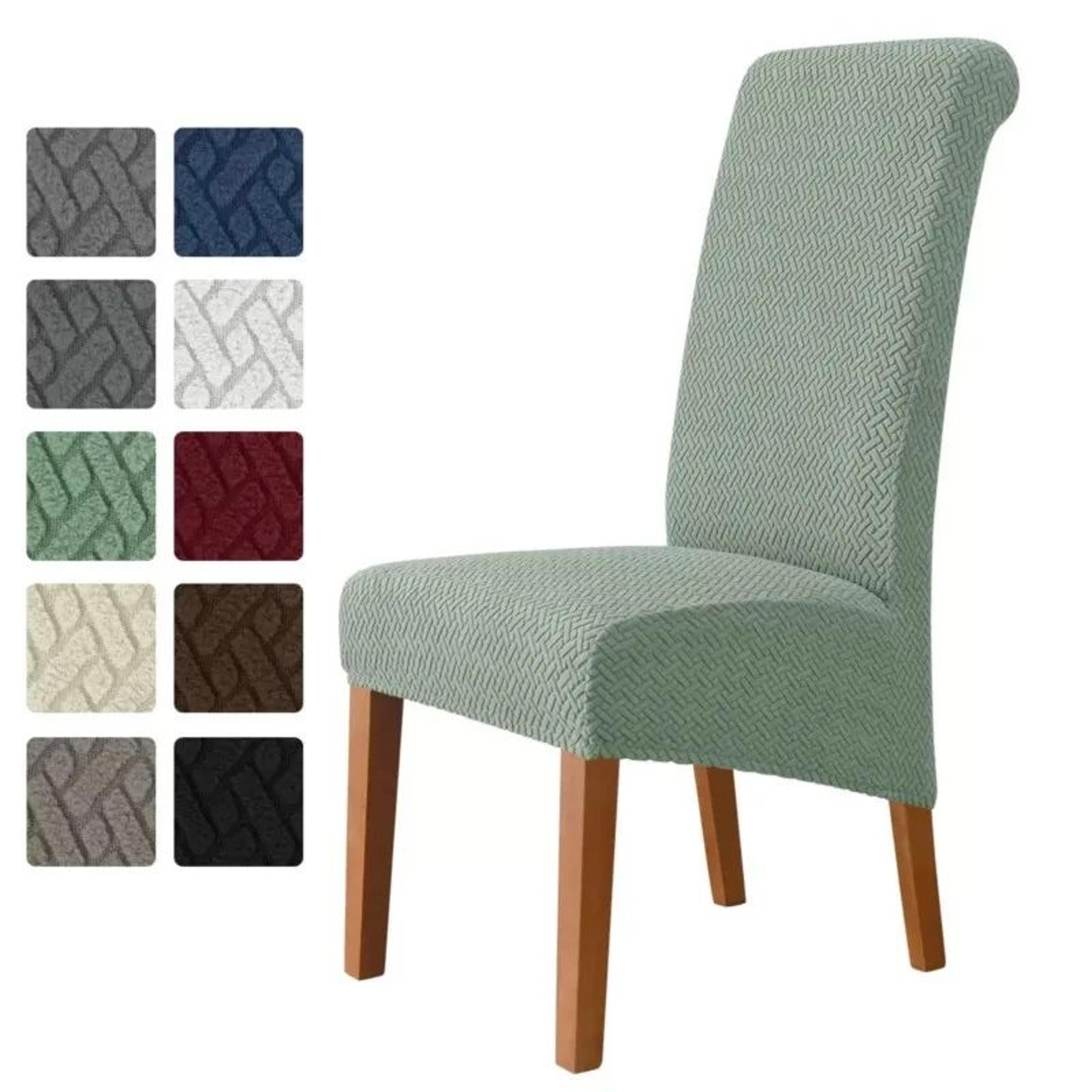 polar fleece high back dining chair cover stretch protective slipcover