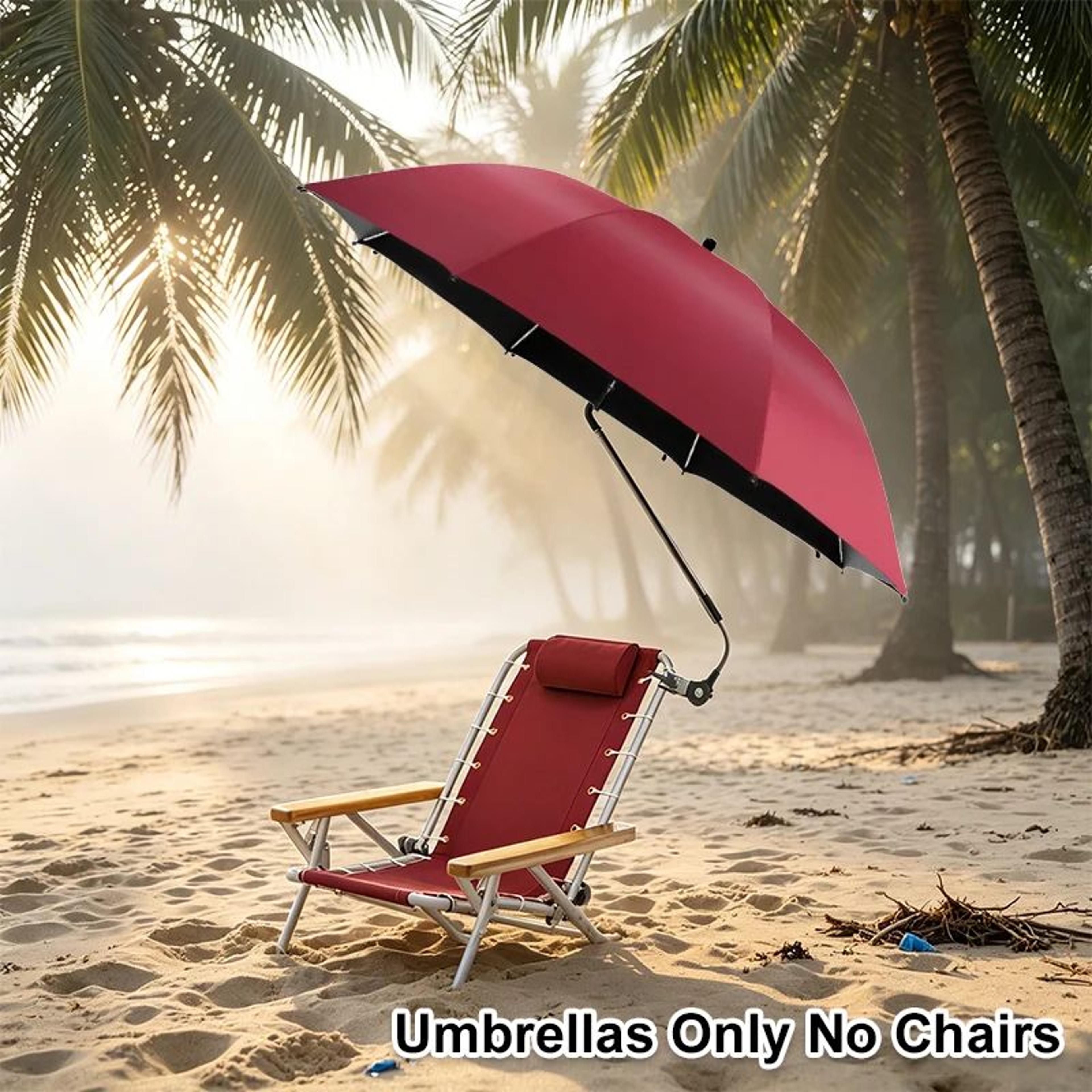 uv protection clip-on chair umbrella for fishing camping and beach