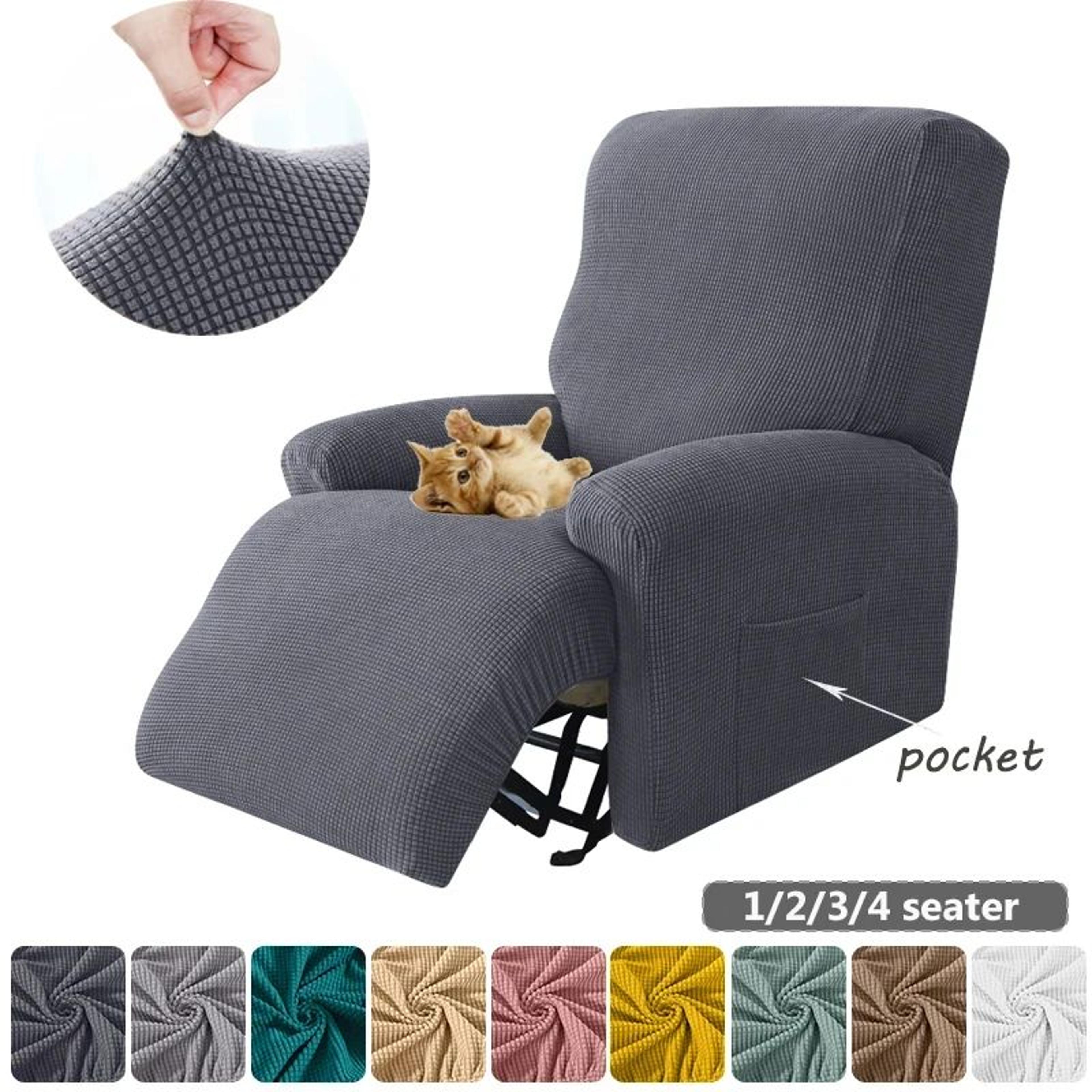 4 piece jacquard stretch recliner chair cover soft non-slip furniture protector