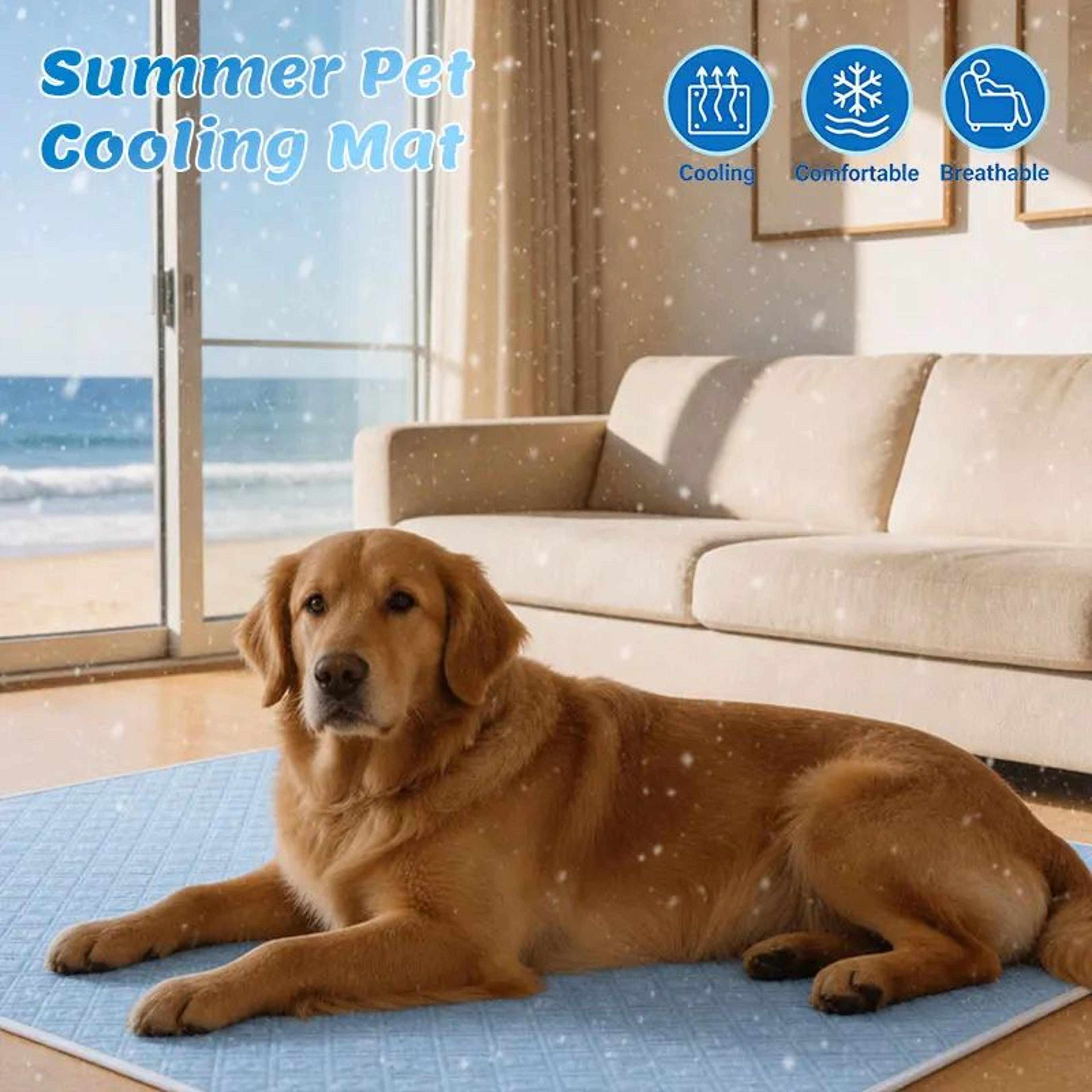 ice silk dog cooling mat washable pet cooling pad for dogs and cats