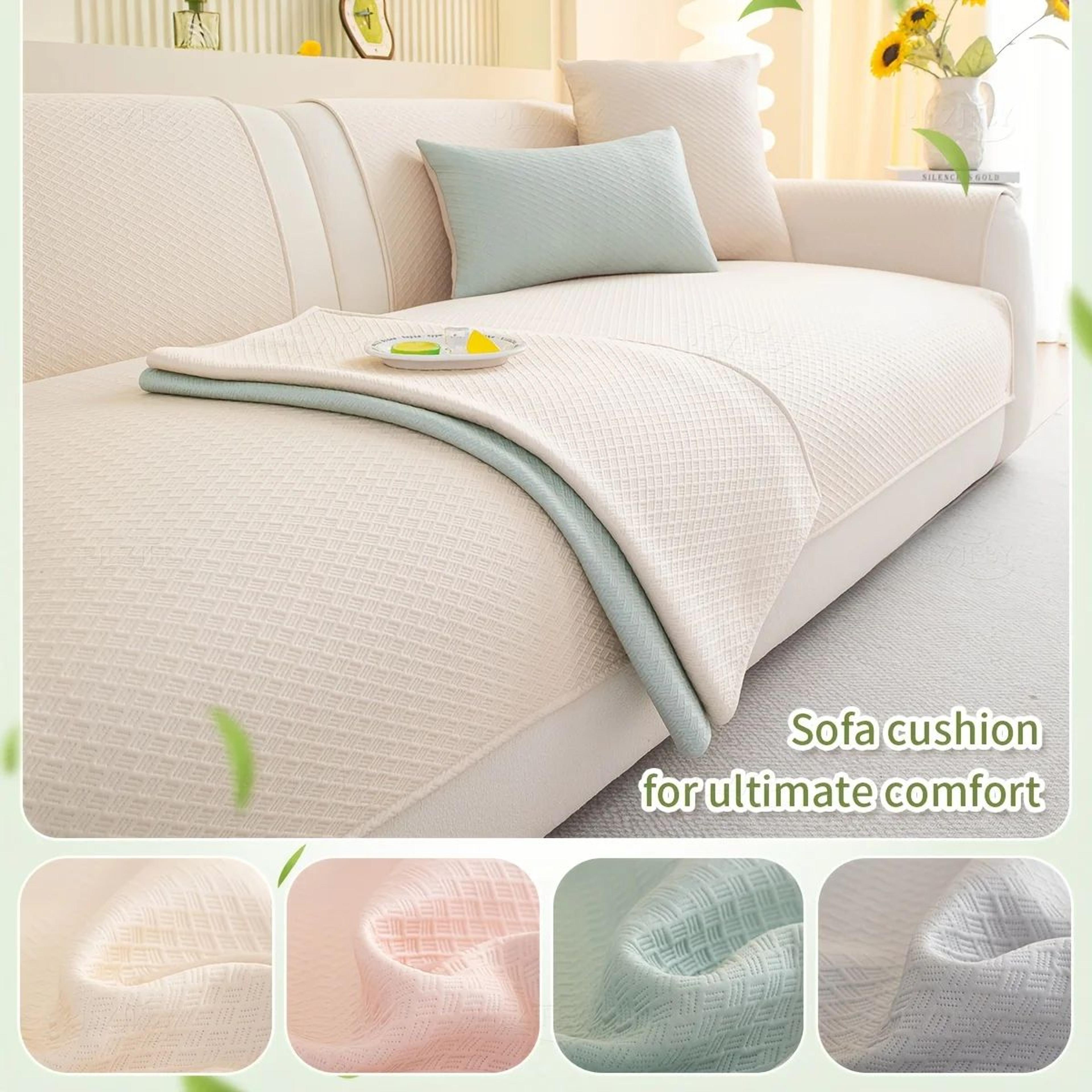 cooling ice silk sofa cushion cover with anti-slip design