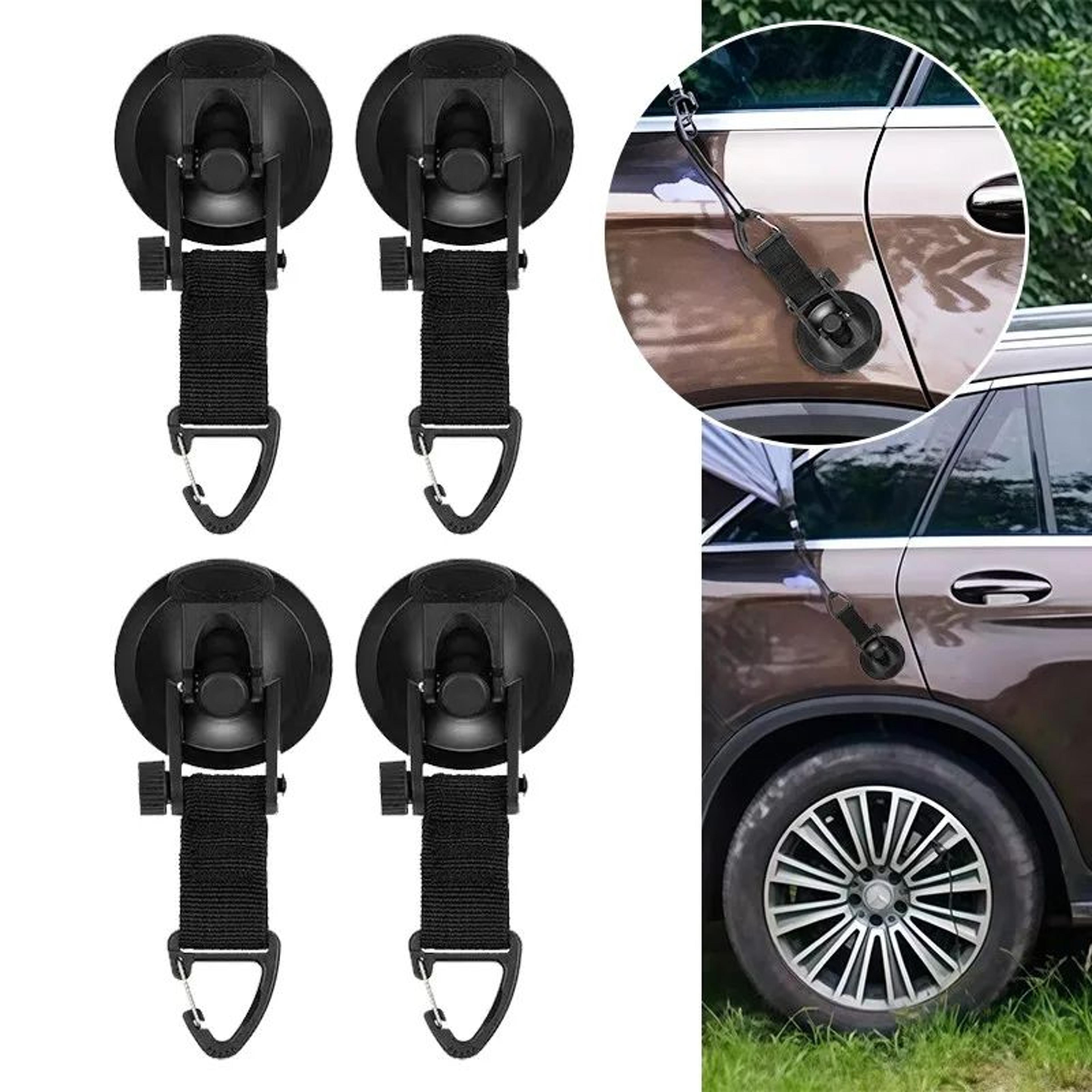 2/4pcs car tent suction cup awning anchors with securing hooks