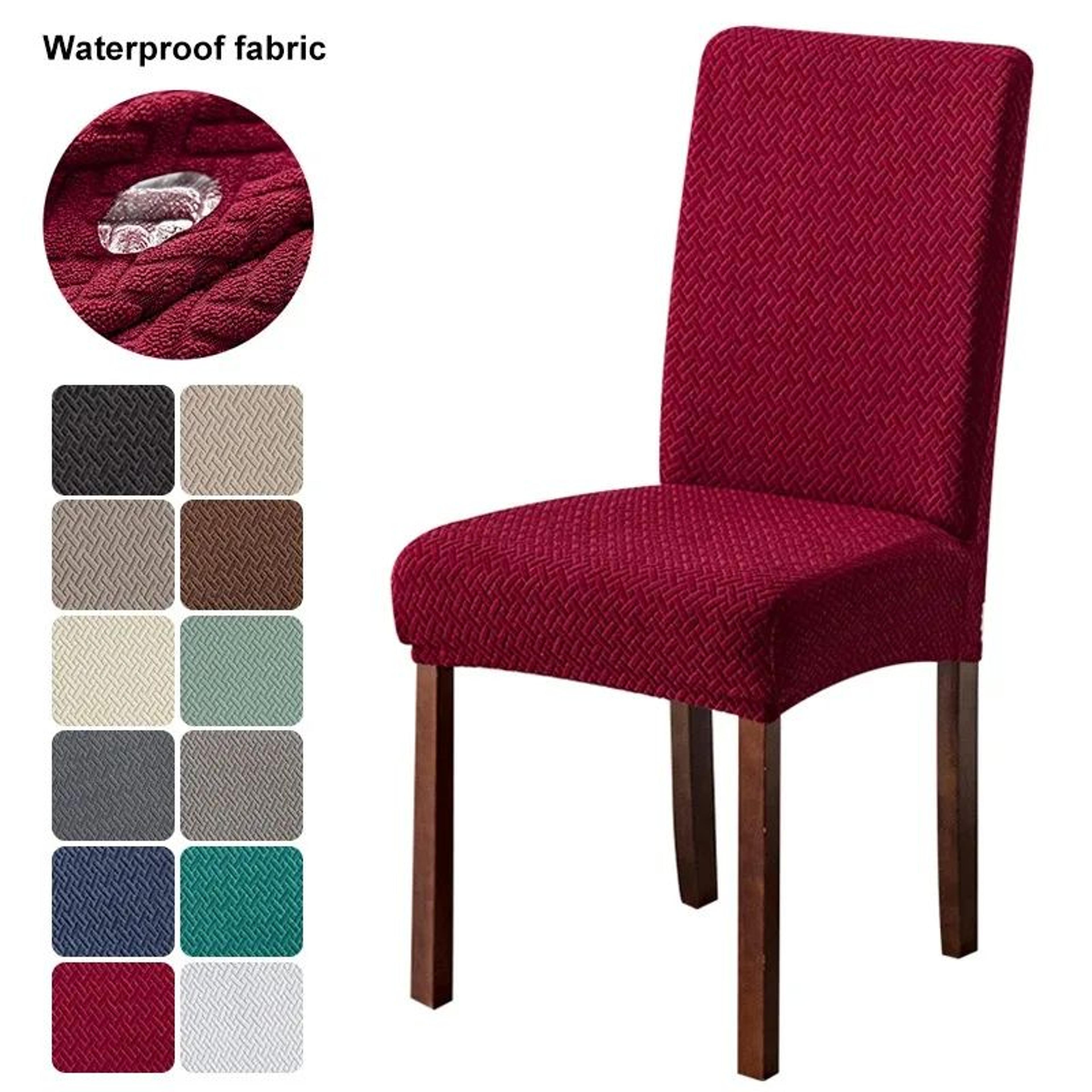 waterproof jacquard stretch dining chair cover - elastic washable chair protector