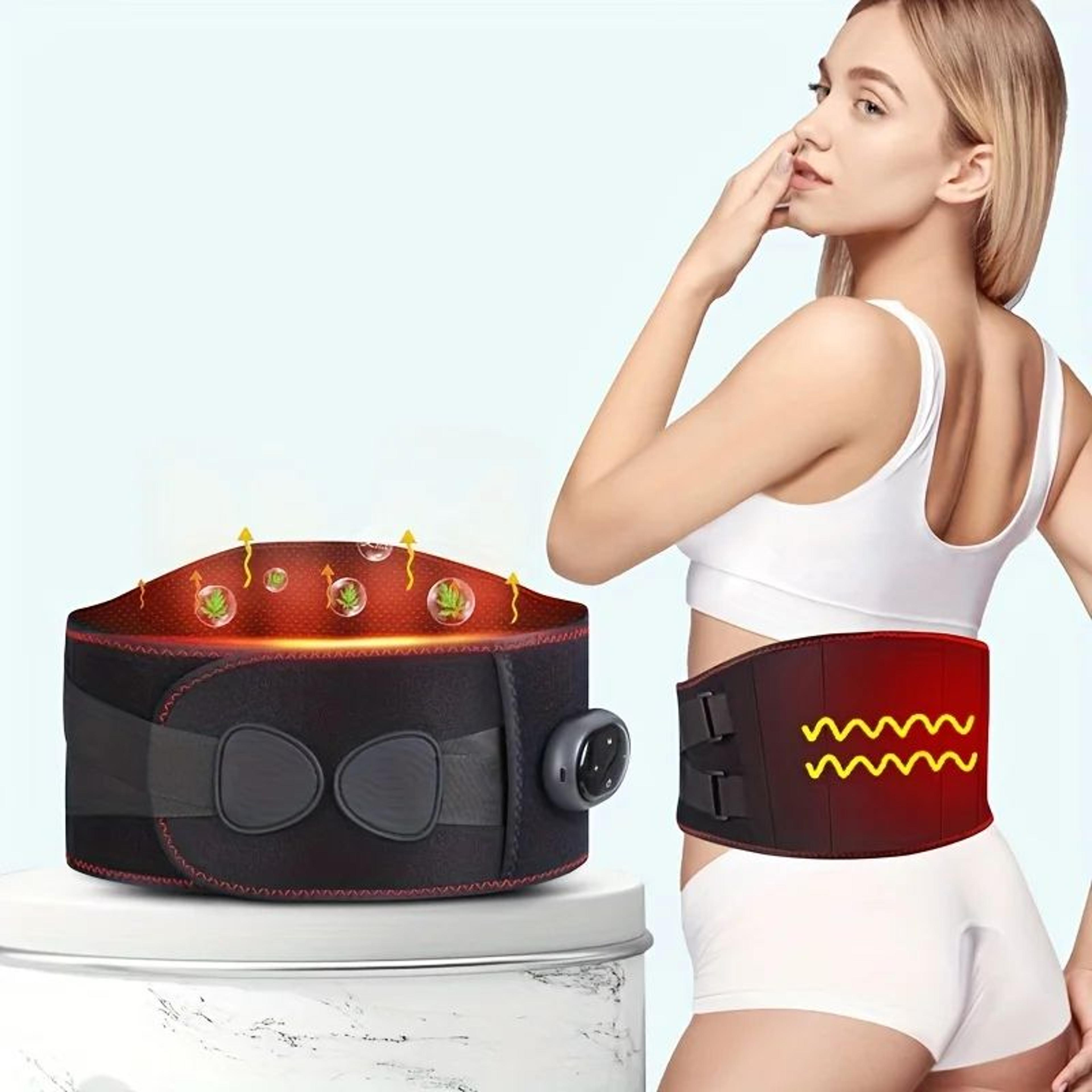 cordless graphene heated massage belt with 3-level heat and vibration