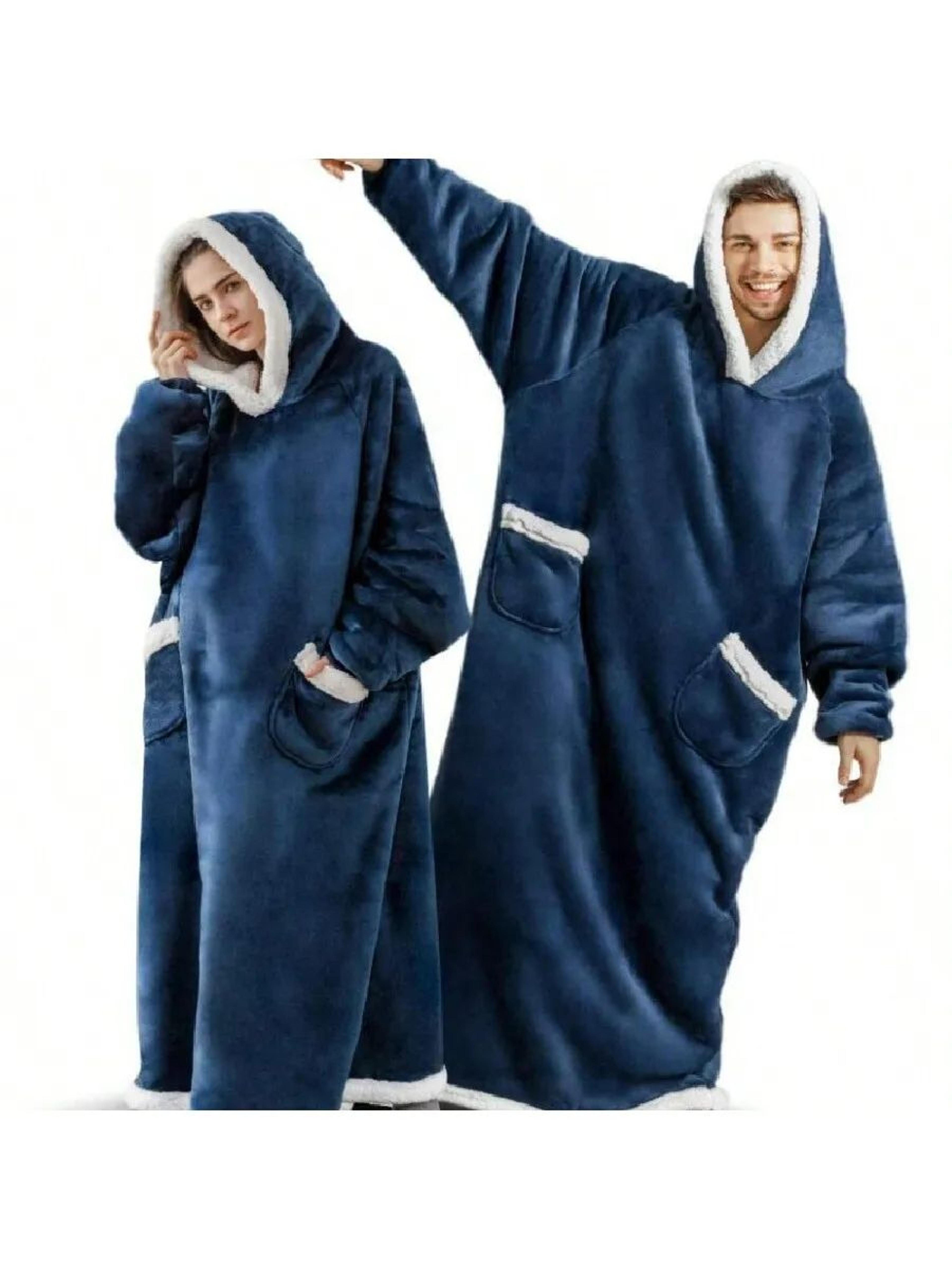 cozy oversized wearable blanket hoodie with sleeves and pockets