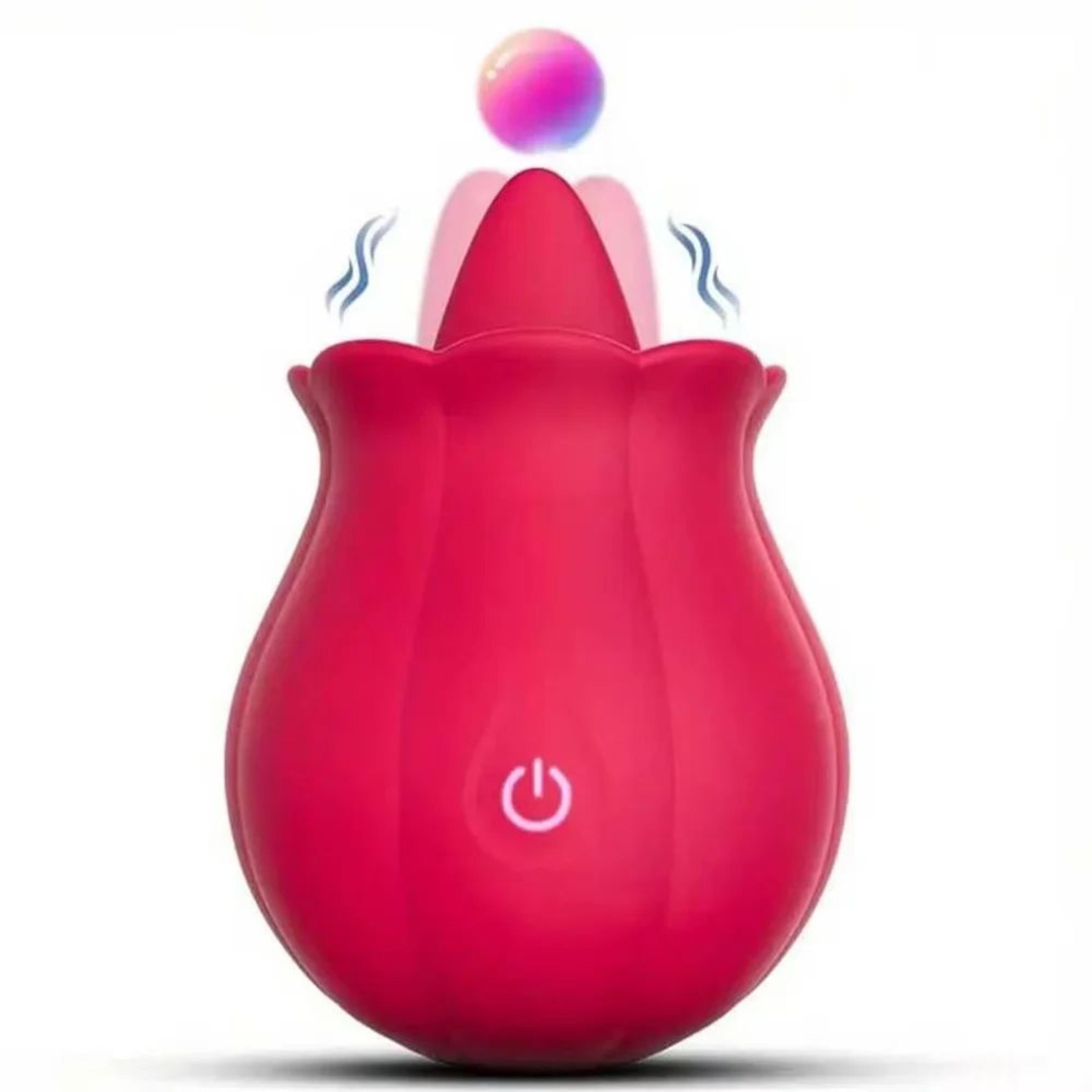 rose dual stimulation suction vibrator with insertable massager