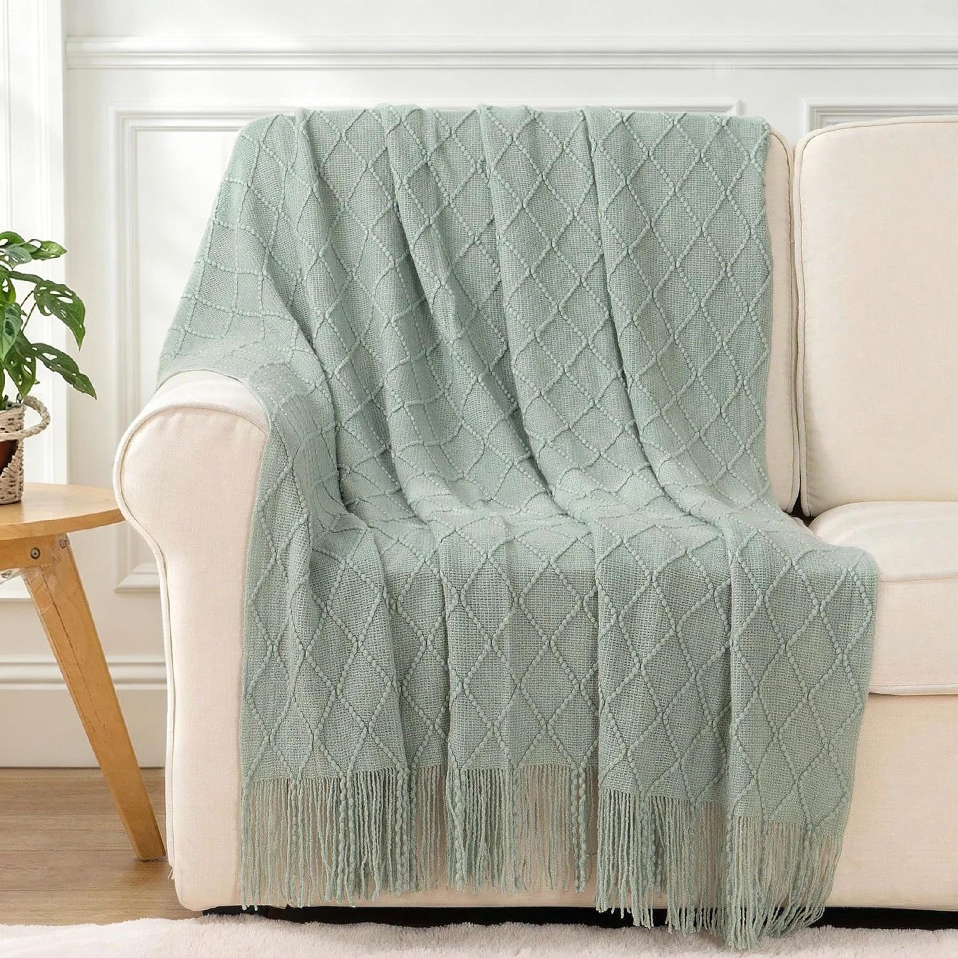 battilo soft plaid knitted throw blanket for couch and bed