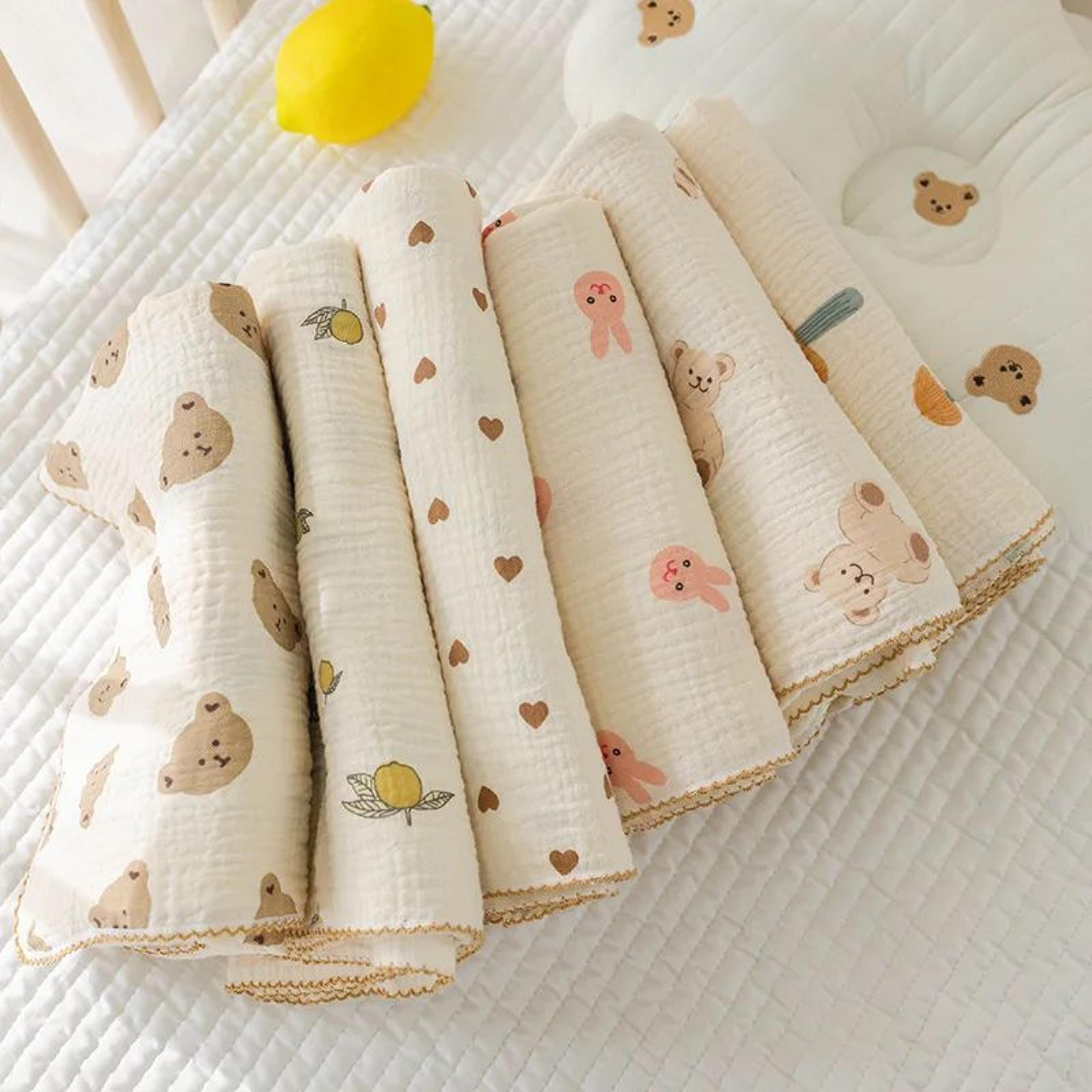 soft breathable 100% cotton muslin baby swaddle blanket for newborns