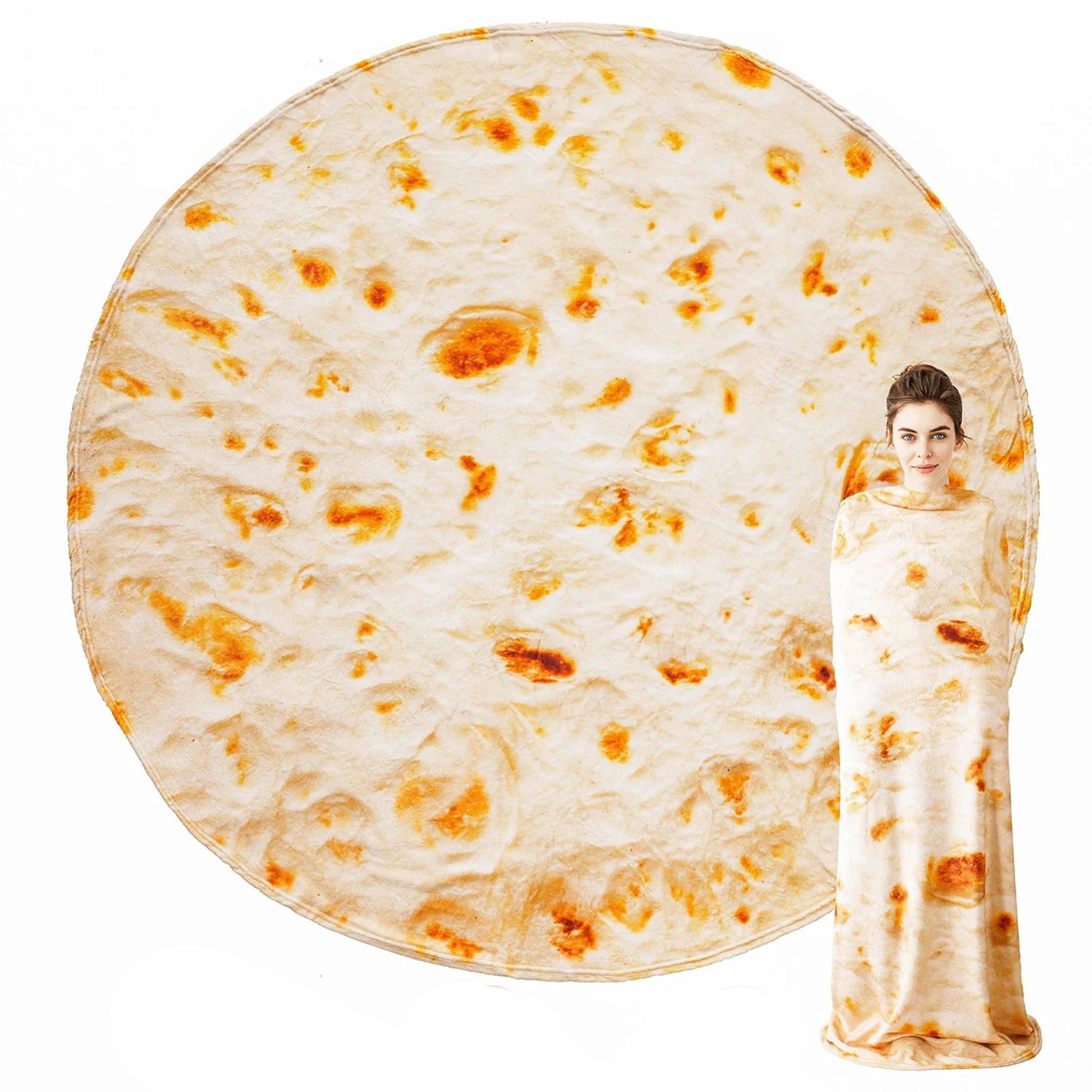 soft flannel tortilla blanket round funny food throw for bed and sofa