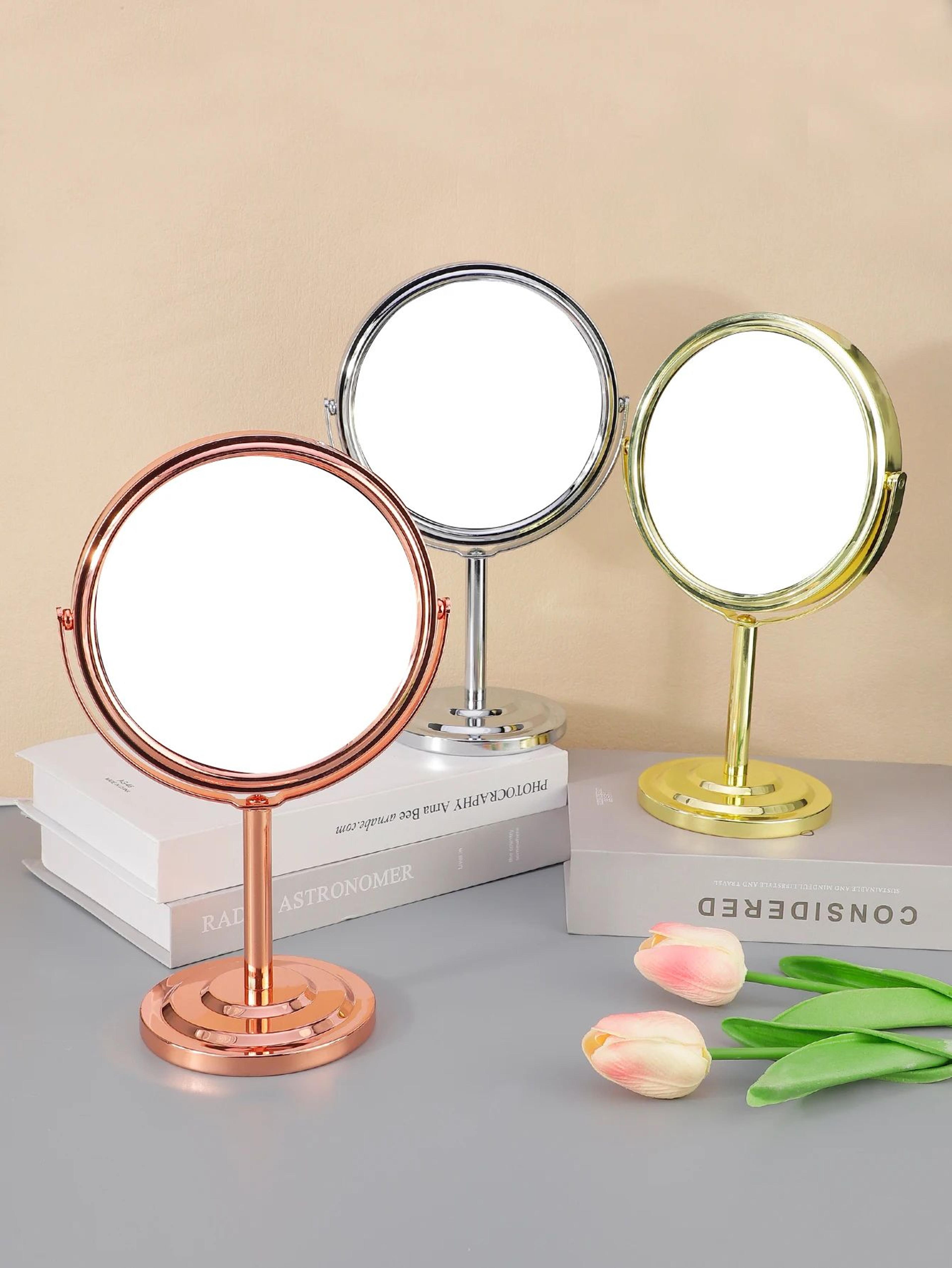 6 inch double-sided magnifying tabletop makeup mirror for beauty and grooming