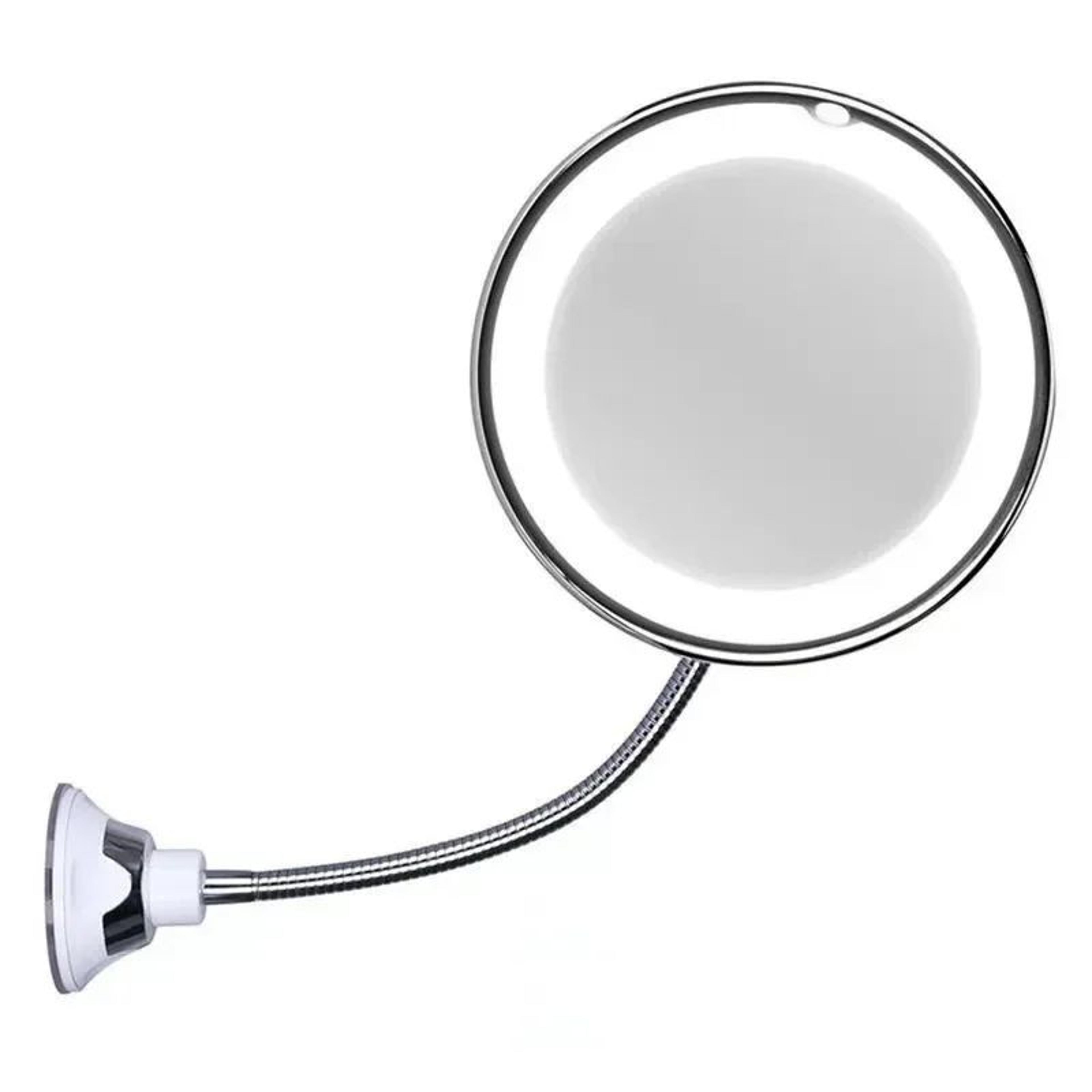10x magnifying led makeup mirror with 14 lights and flexible suction mount