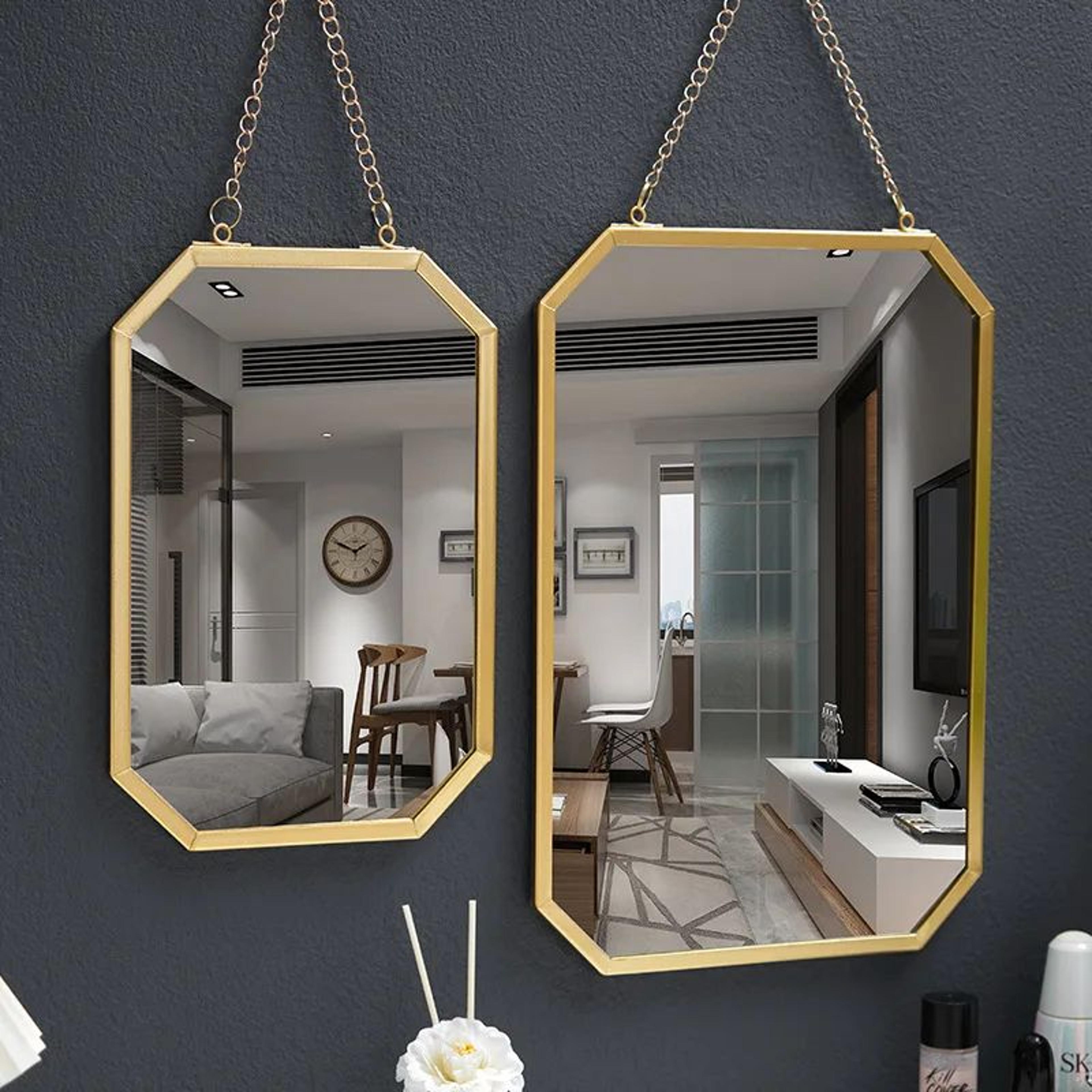 nordic iron art rectangular wall mirror for bathroom and vanity