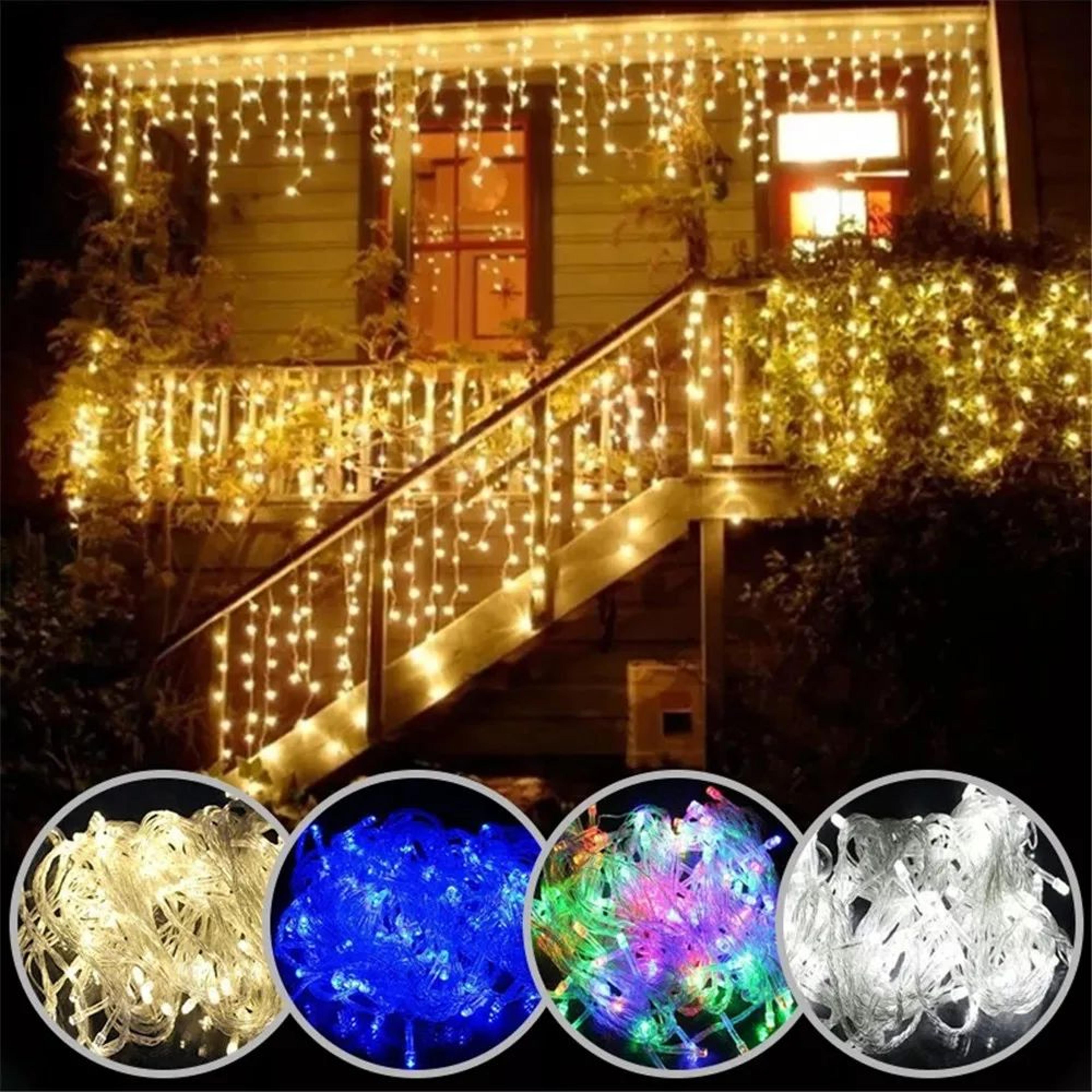 5m waterfall led curtain string lights with 8 modes for christmas and outdoor decor