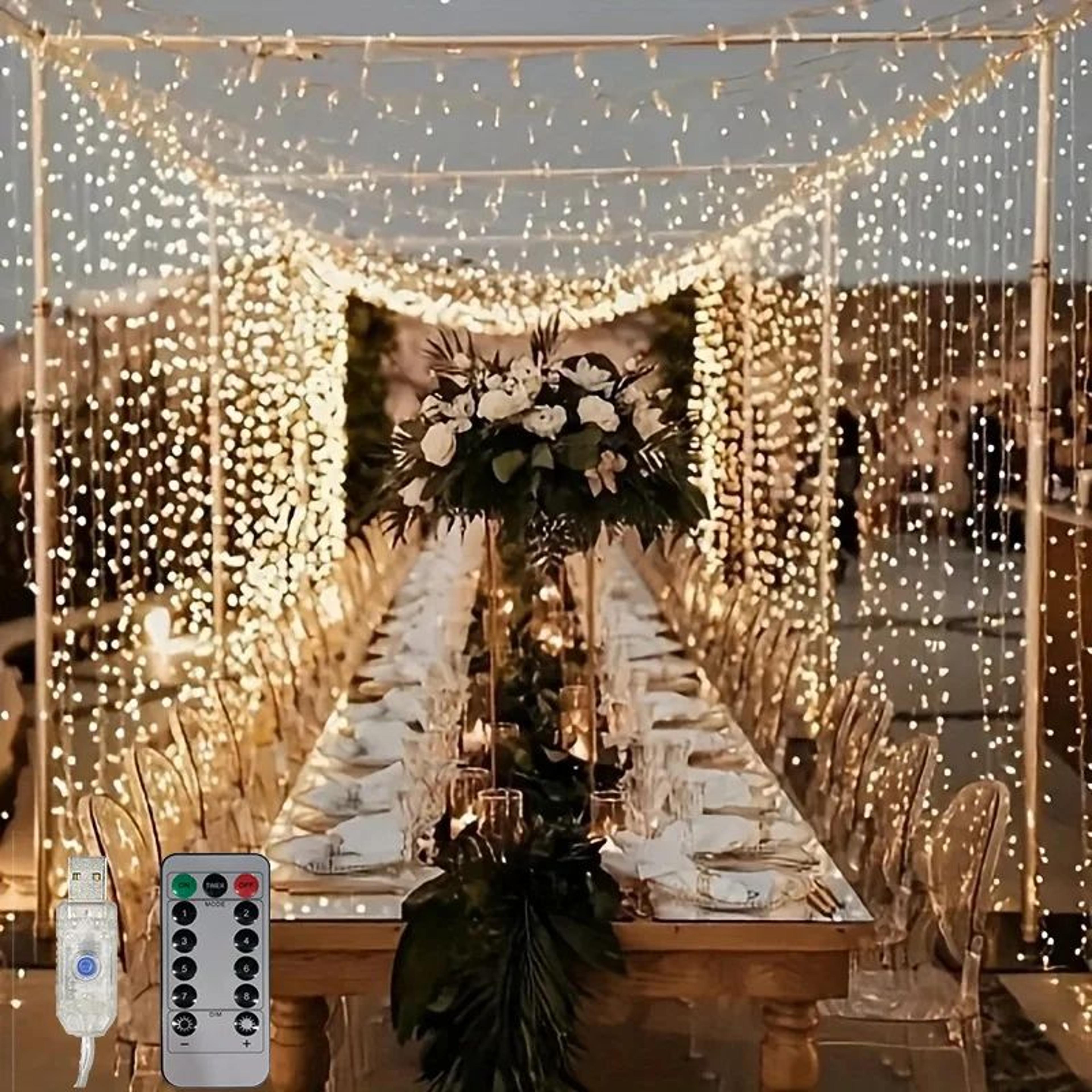 usb led curtain fairy lights with 8 modes for bedroom wedding and holiday decor