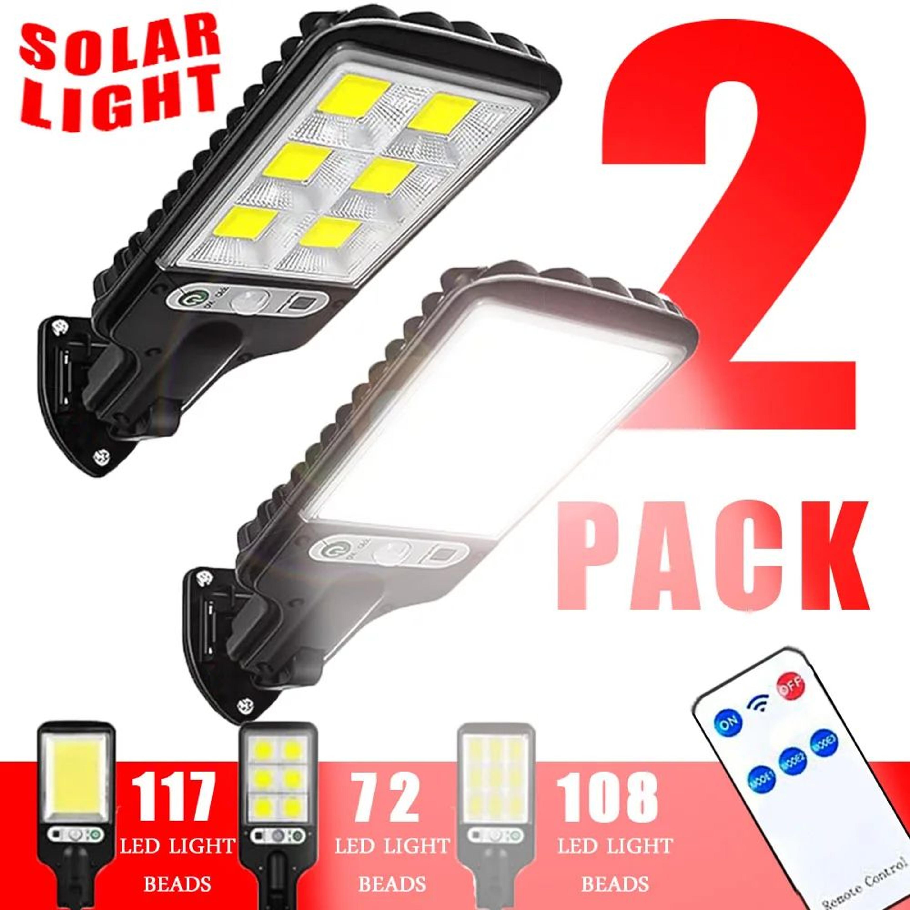 108 led solar motion sensor security wall light 3 modes waterproof outdoor lamp