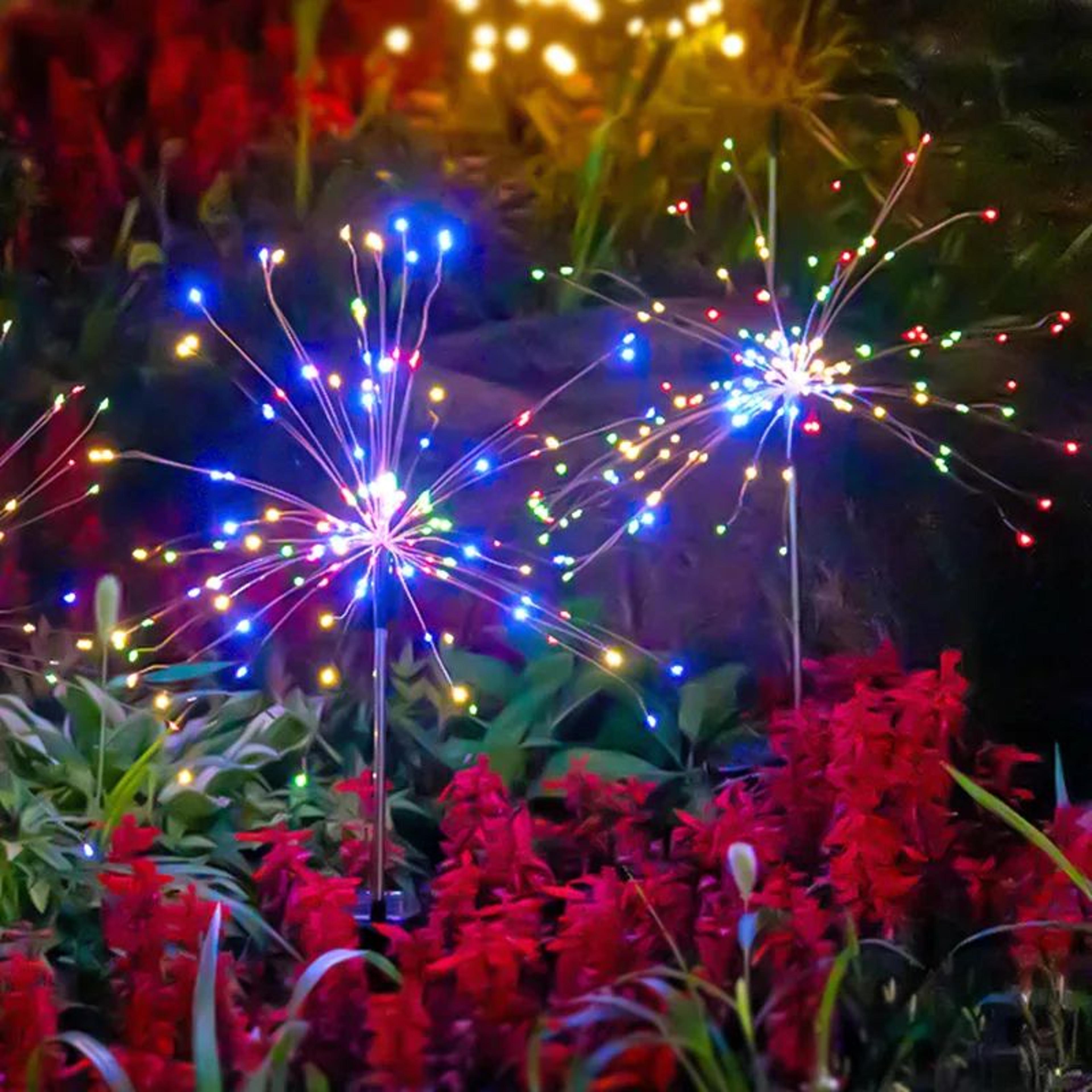 solar firework dandelion garden lights ip65 waterproof outdoor stake lamp