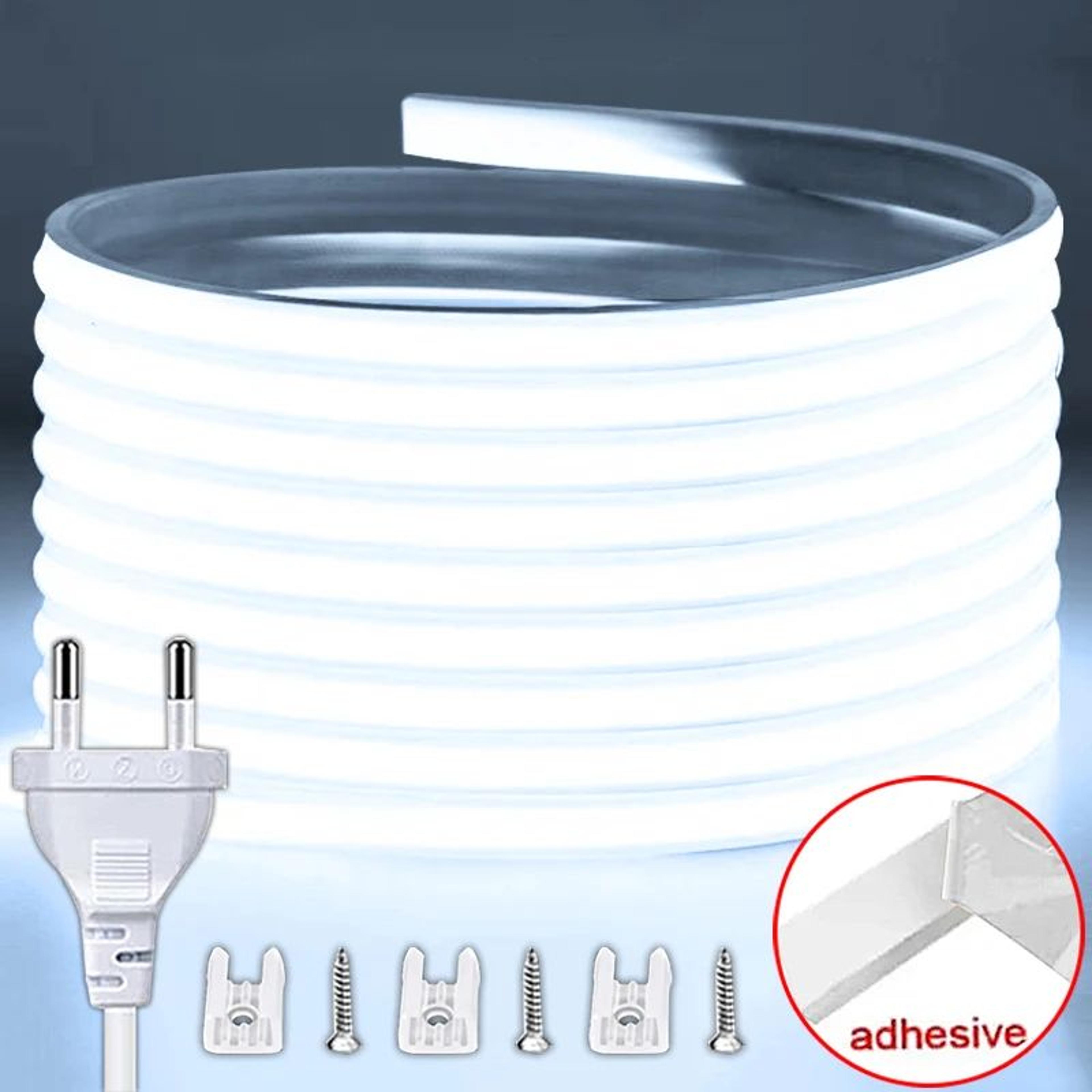 220v waterproof cob led strip light with eu plug for indoor and outdoor lightin