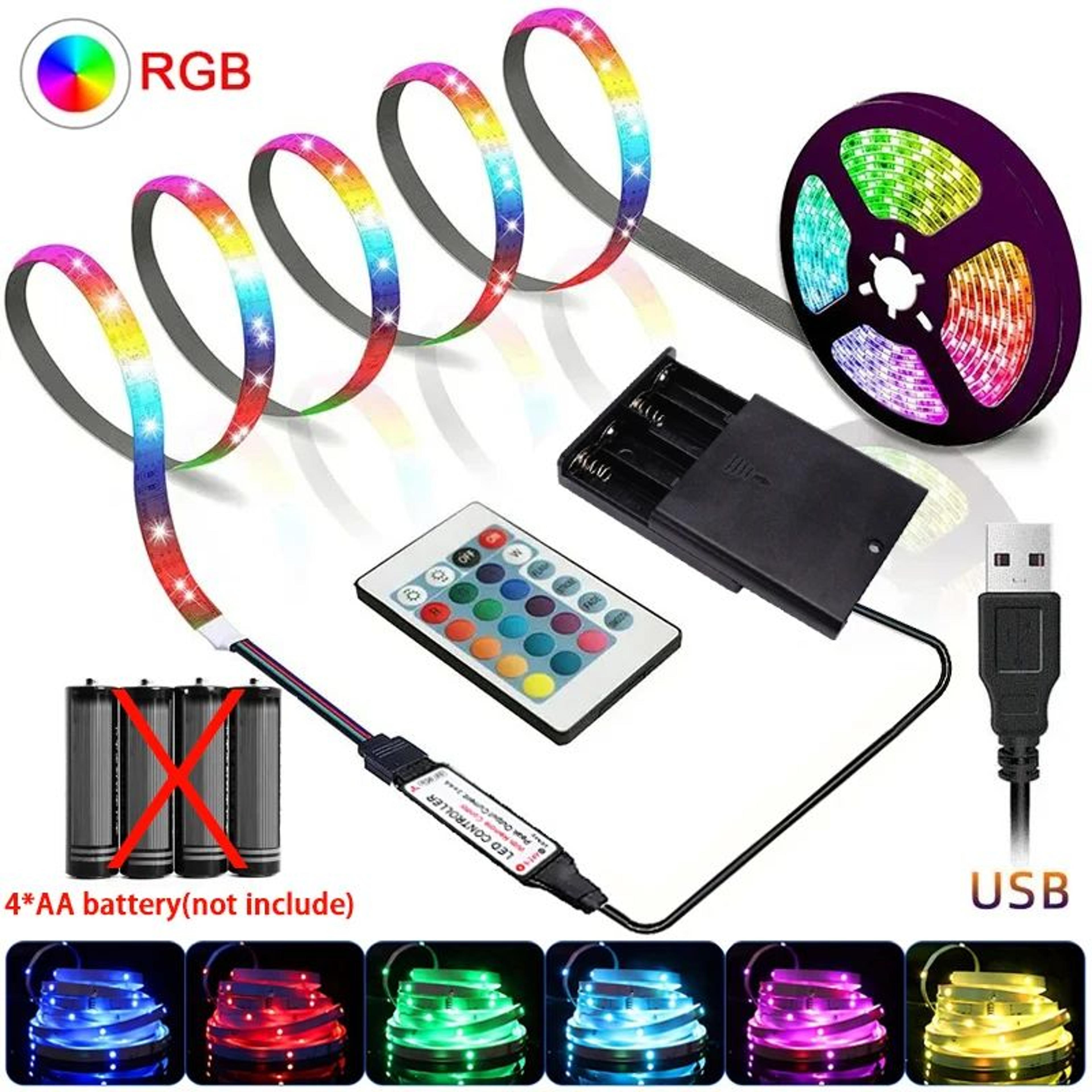 5v usb rgb led strip lights with ir remote for tv and room decor