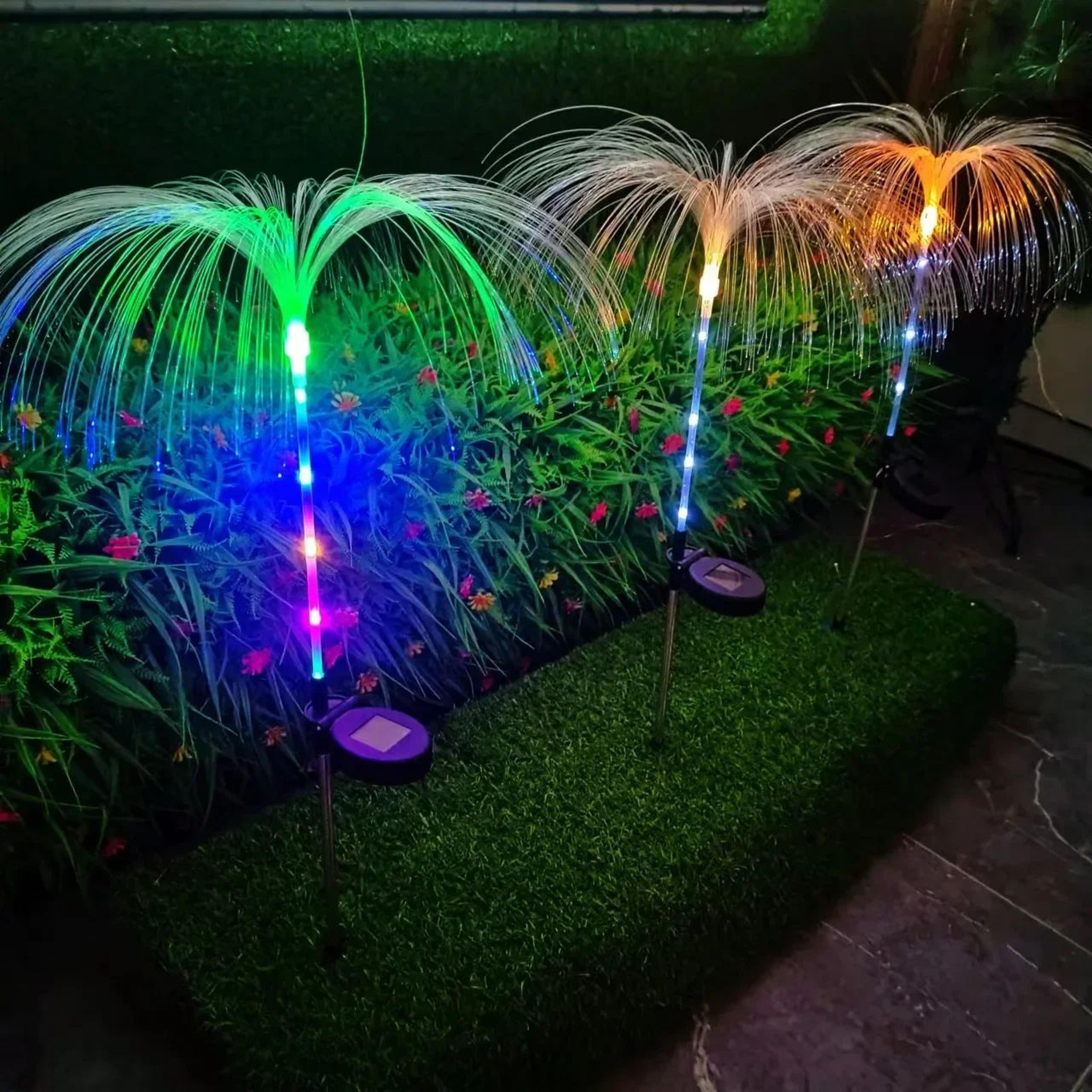 solar jellyfish garden lights waterproof color changing outdoor pathway lights