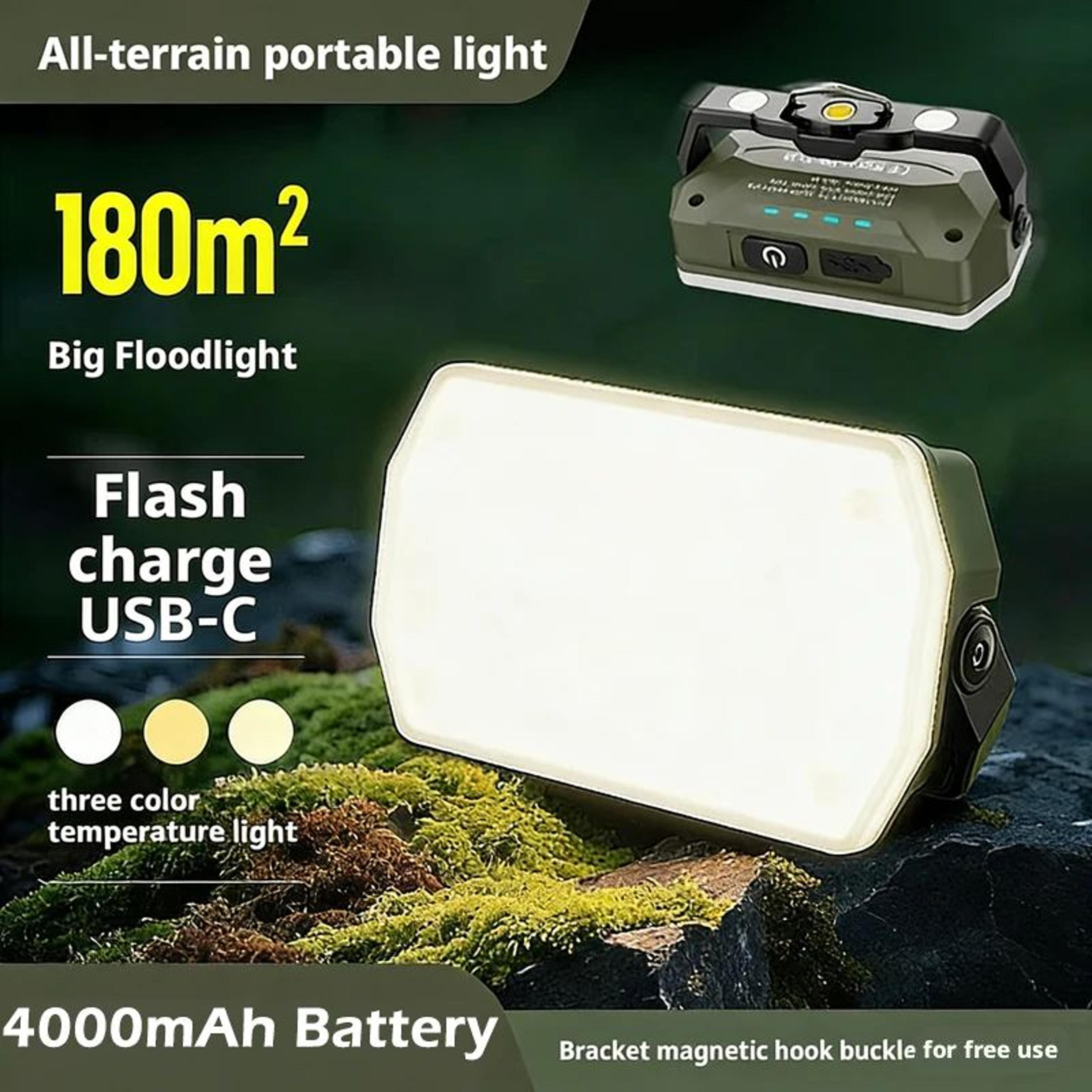 4000mah magnetic rechargeable camping lantern and led work light