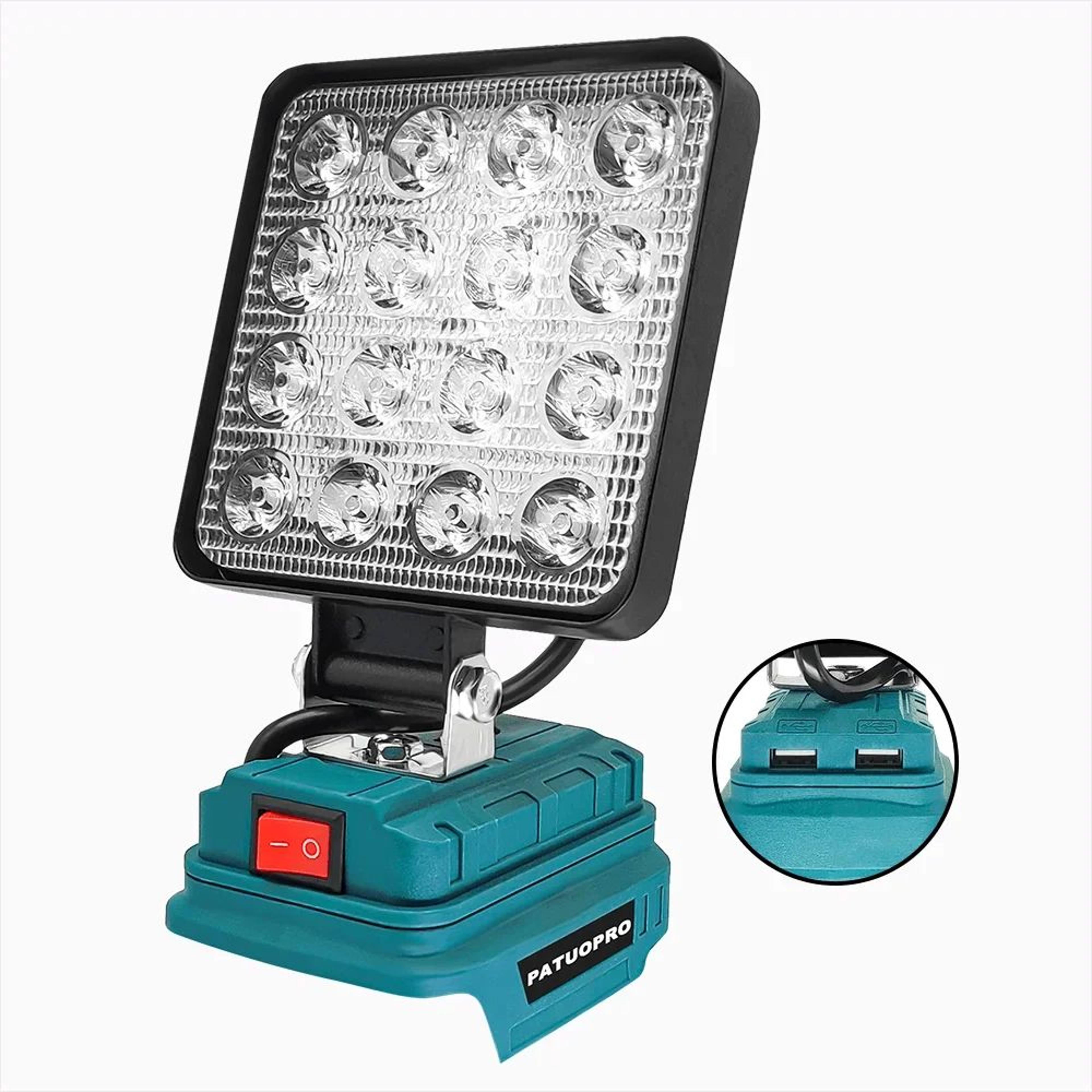 16 led cordless work light for makita 18v battery with adjustable base