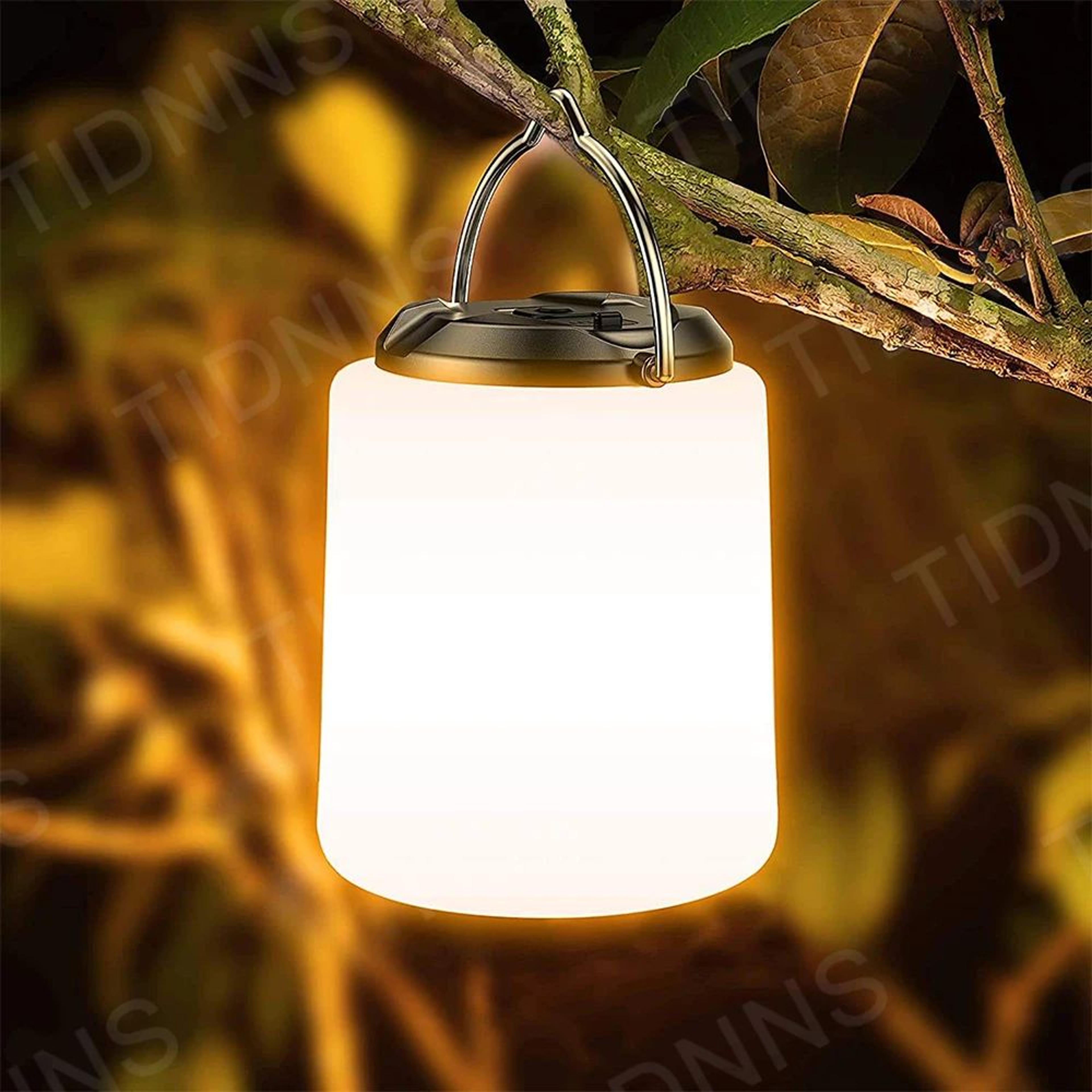 rechargeable led camping lantern with flashlight for outdoor and emergency lighting