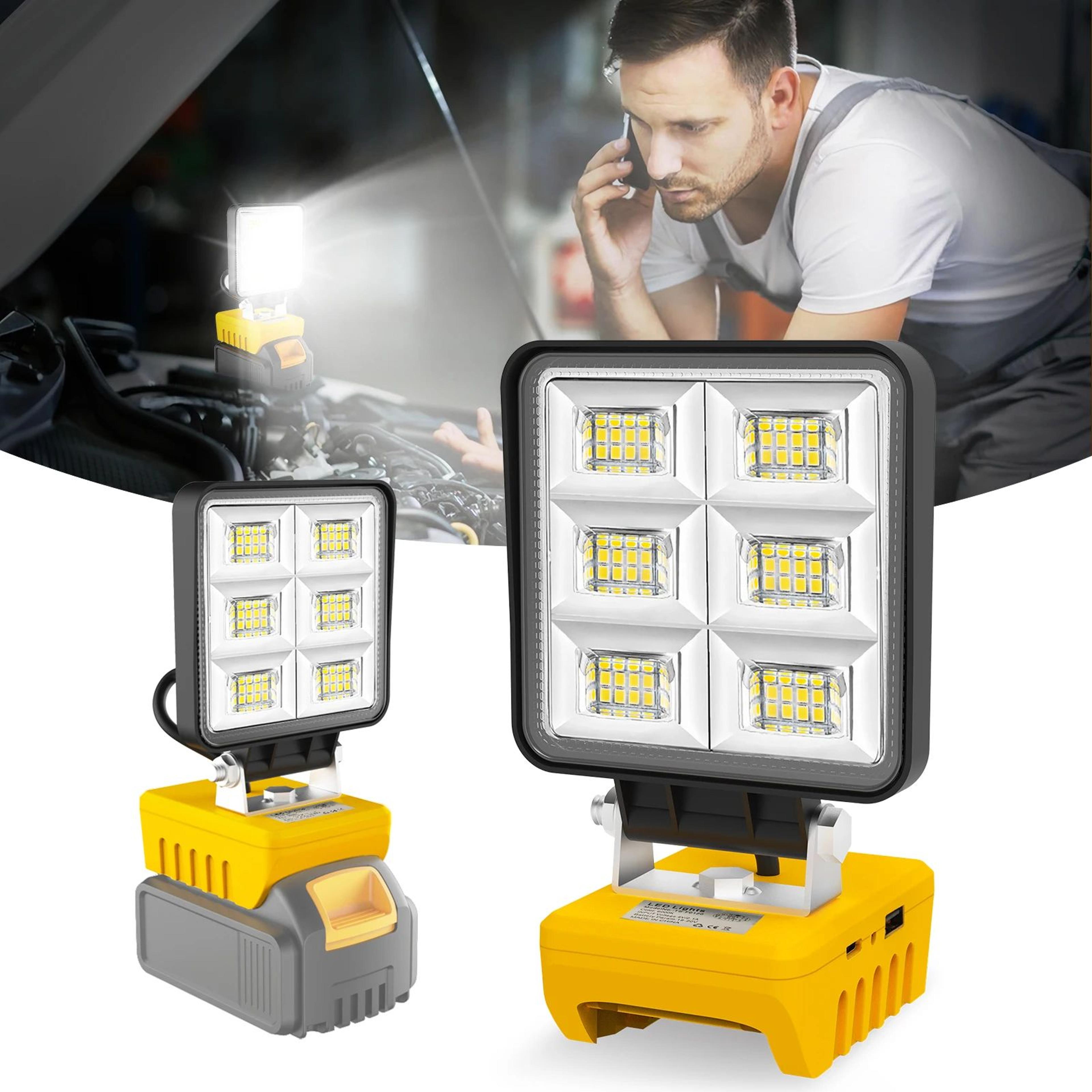 48w 5200lm cordless led work light for dewalt with adjustable base