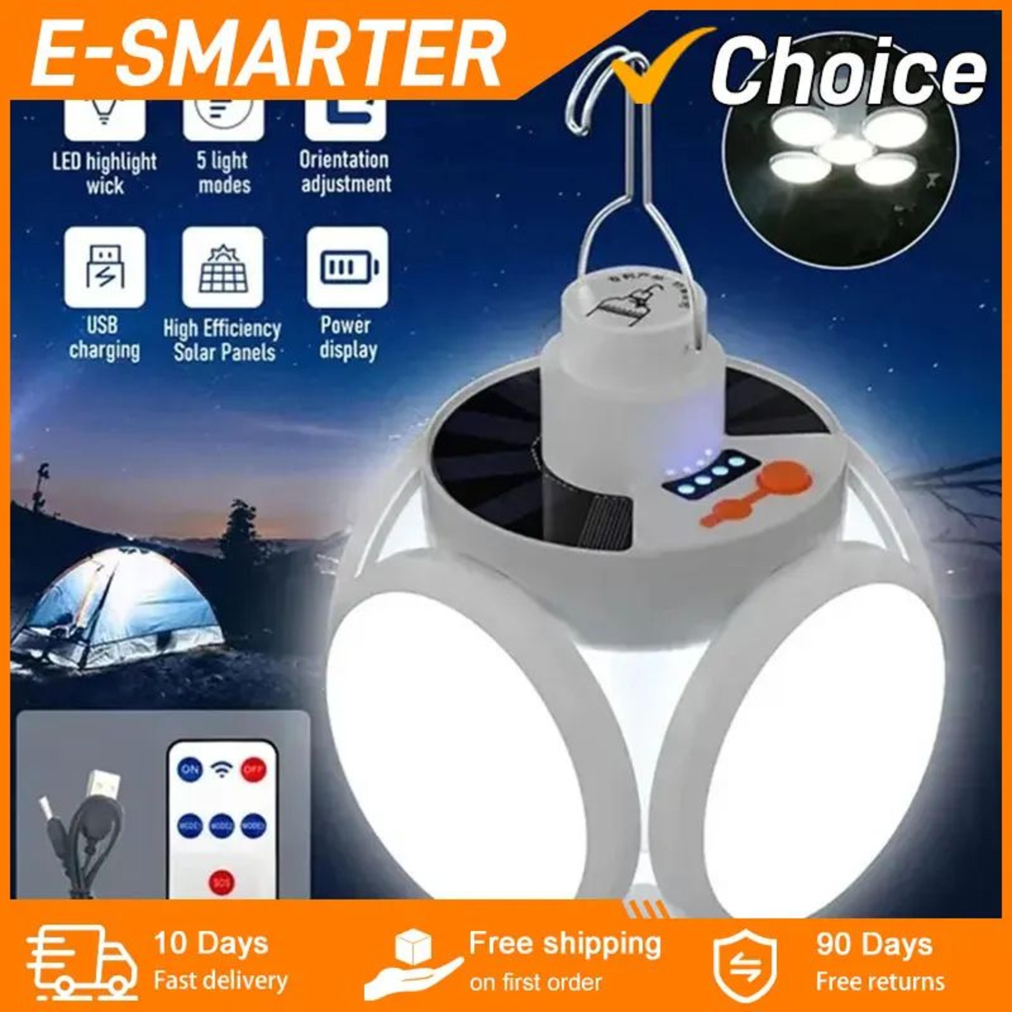solar folding camping lantern usb rechargeable 360 degree emergency led light