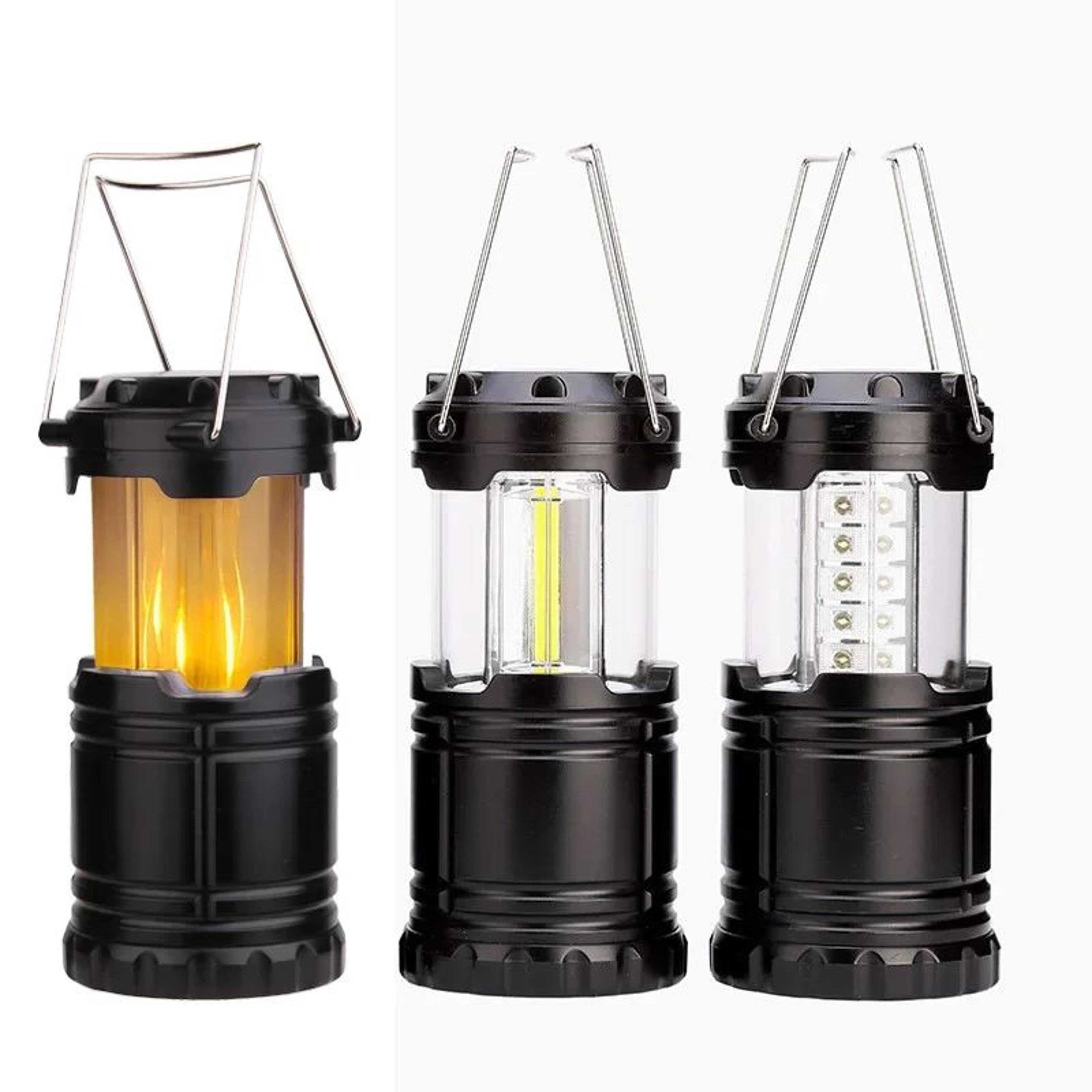 mini 3 cob collapsible led camping lantern - portable aaa emergency tent light