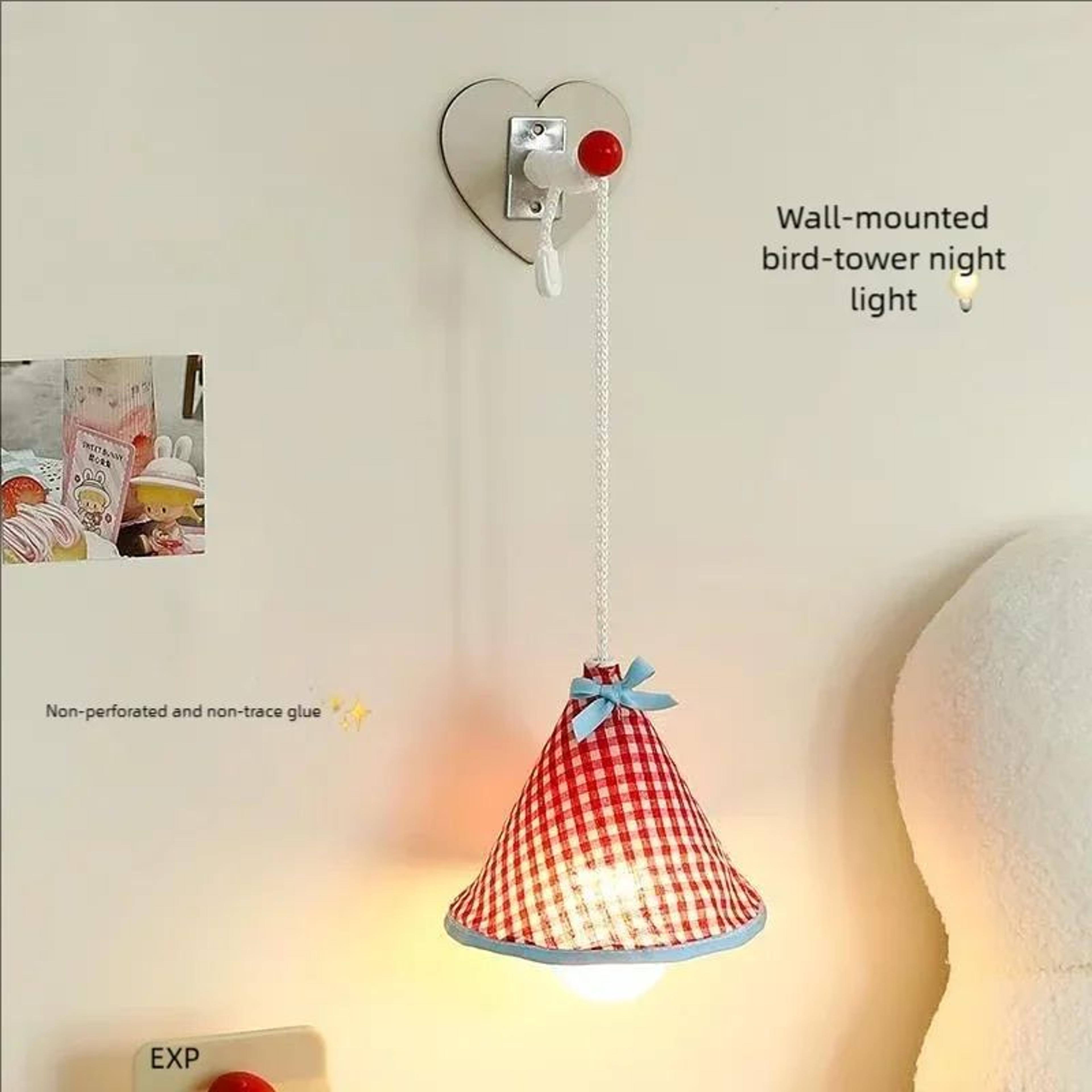 cozy wall hanging led night light with warm bedside glow