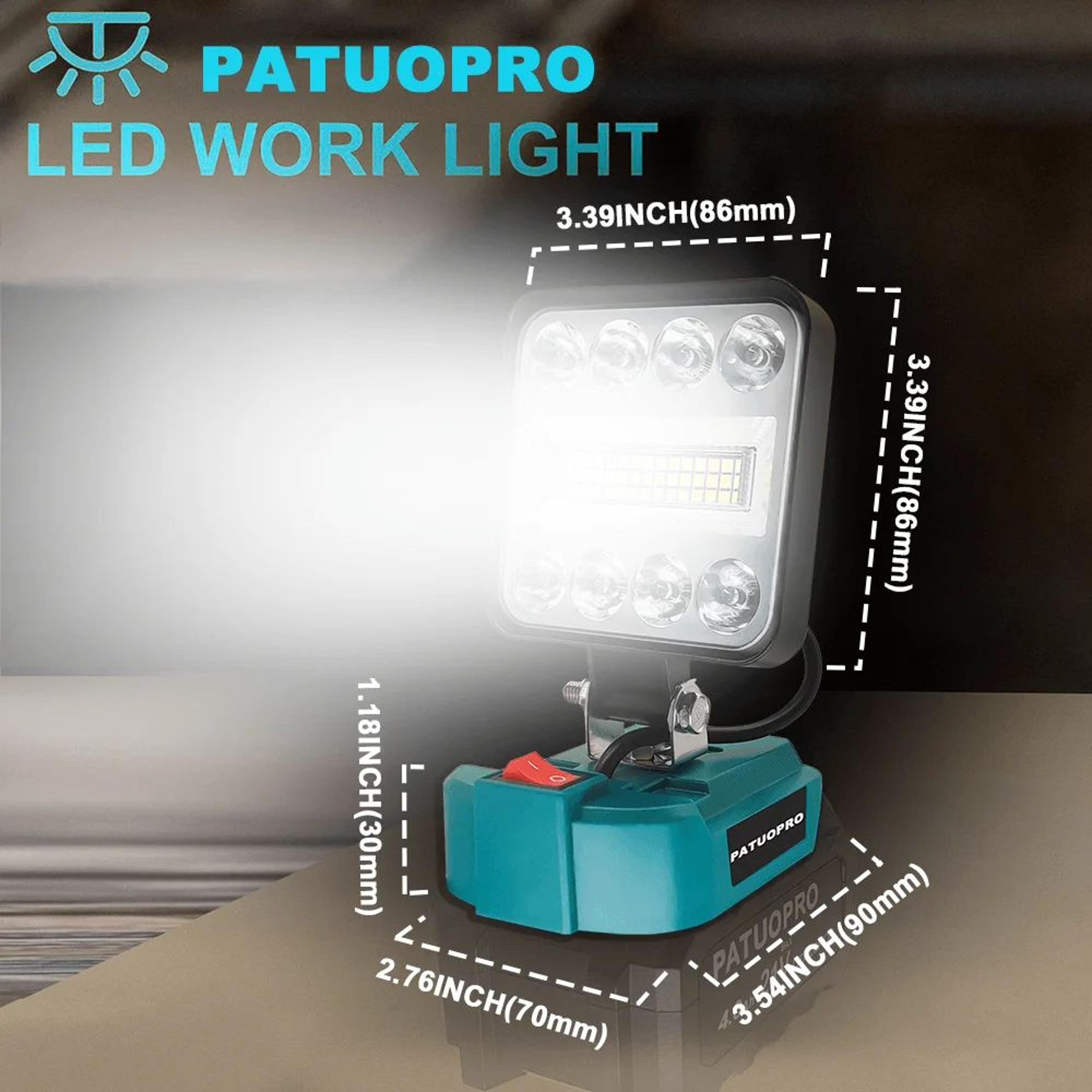 53 led 180 degree cordless work light for makita 18v battery