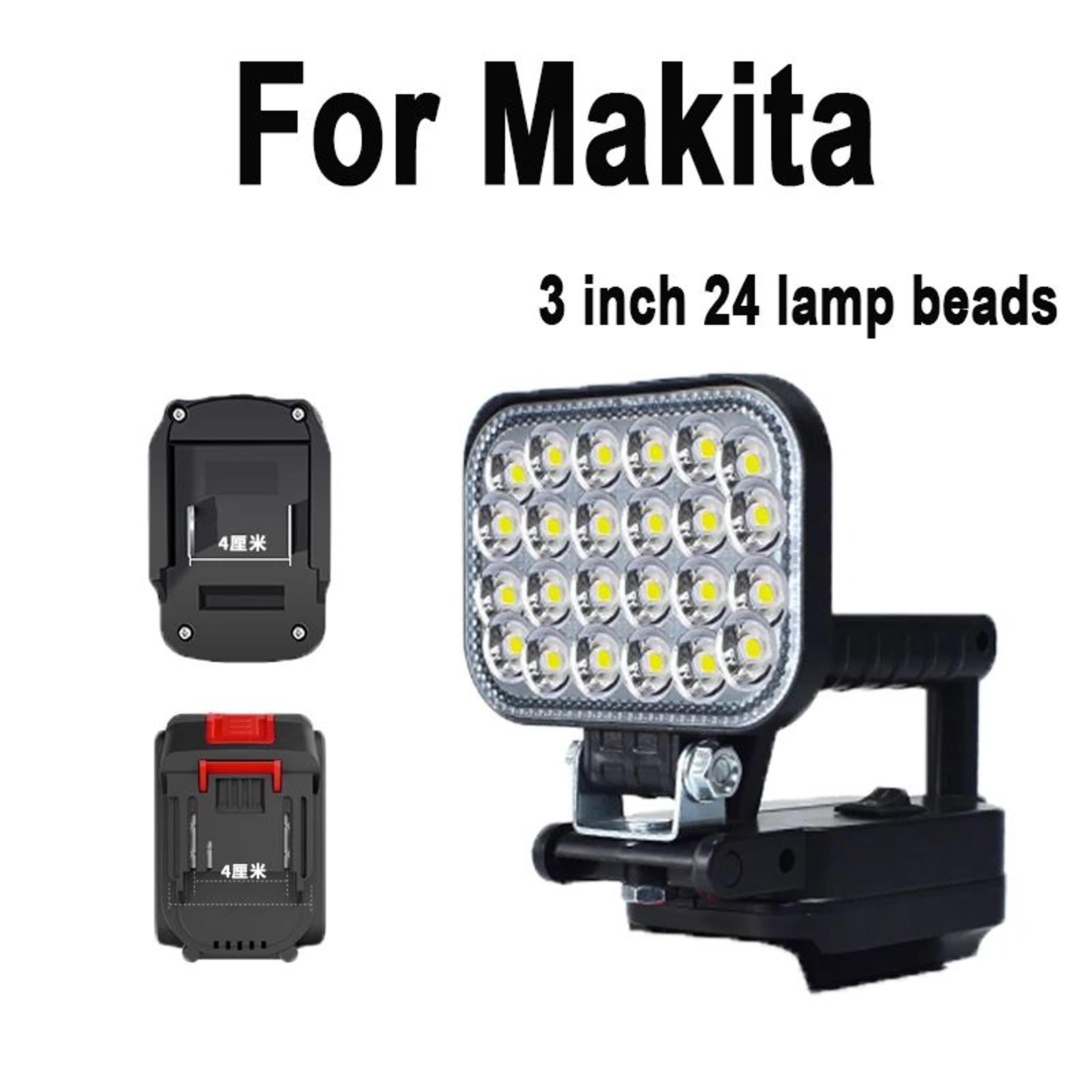 3-inch cordless led work light for makita 14.4v 18v battery portable spotlight