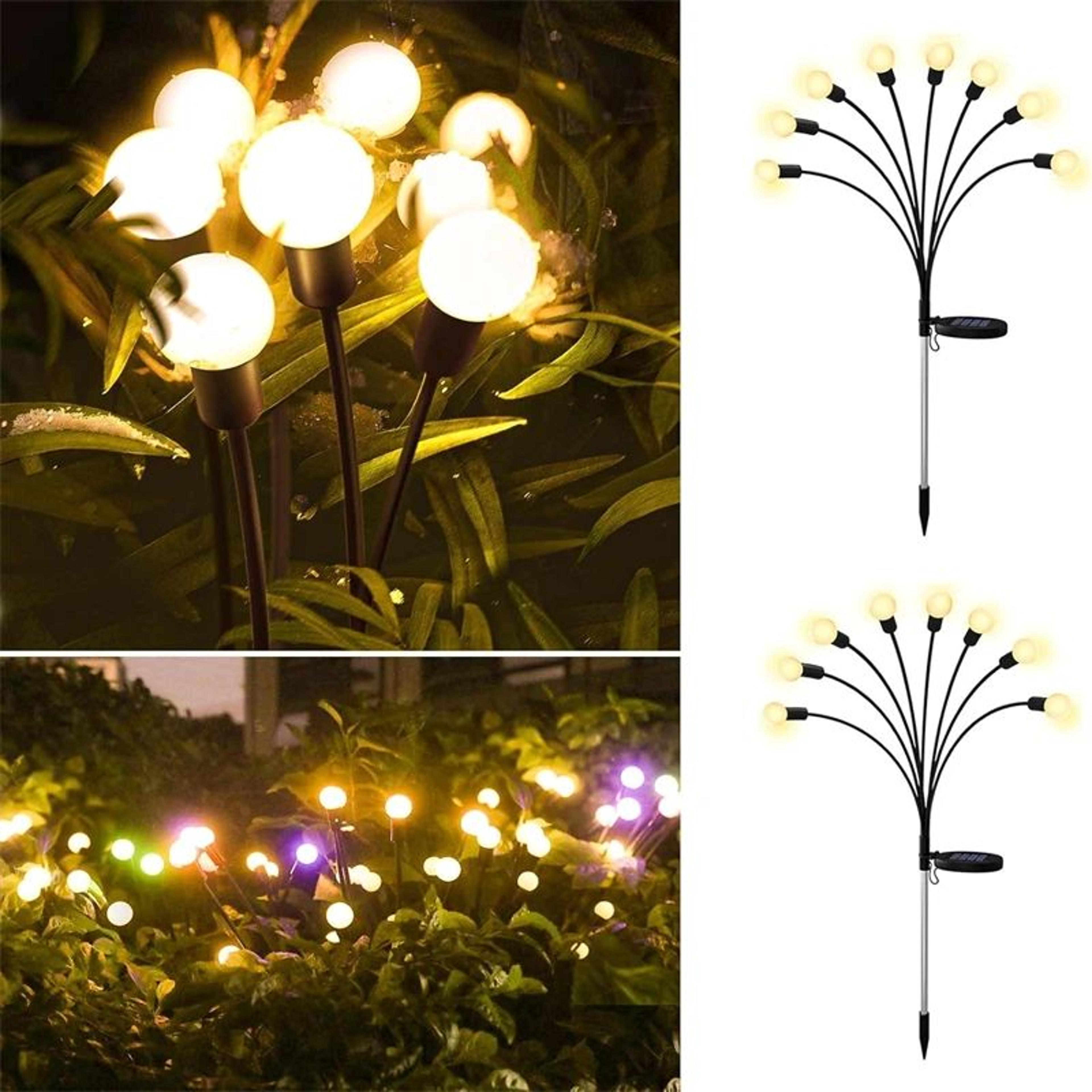 solar firefly garden lights waterproof swaying outdoor fairy lights