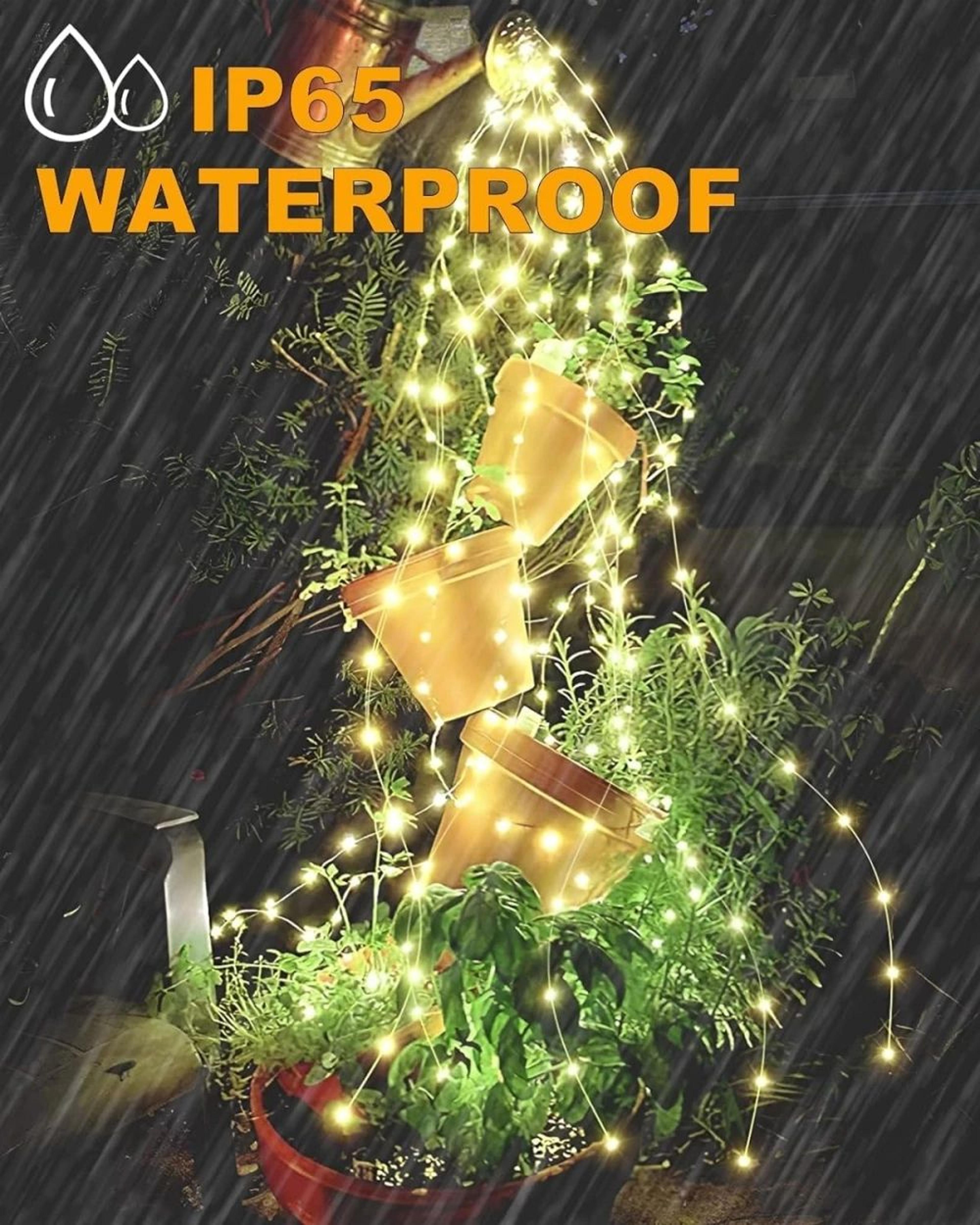 220 led solar firefly bunch lights with 8 modes waterproof outdoor fairy lights