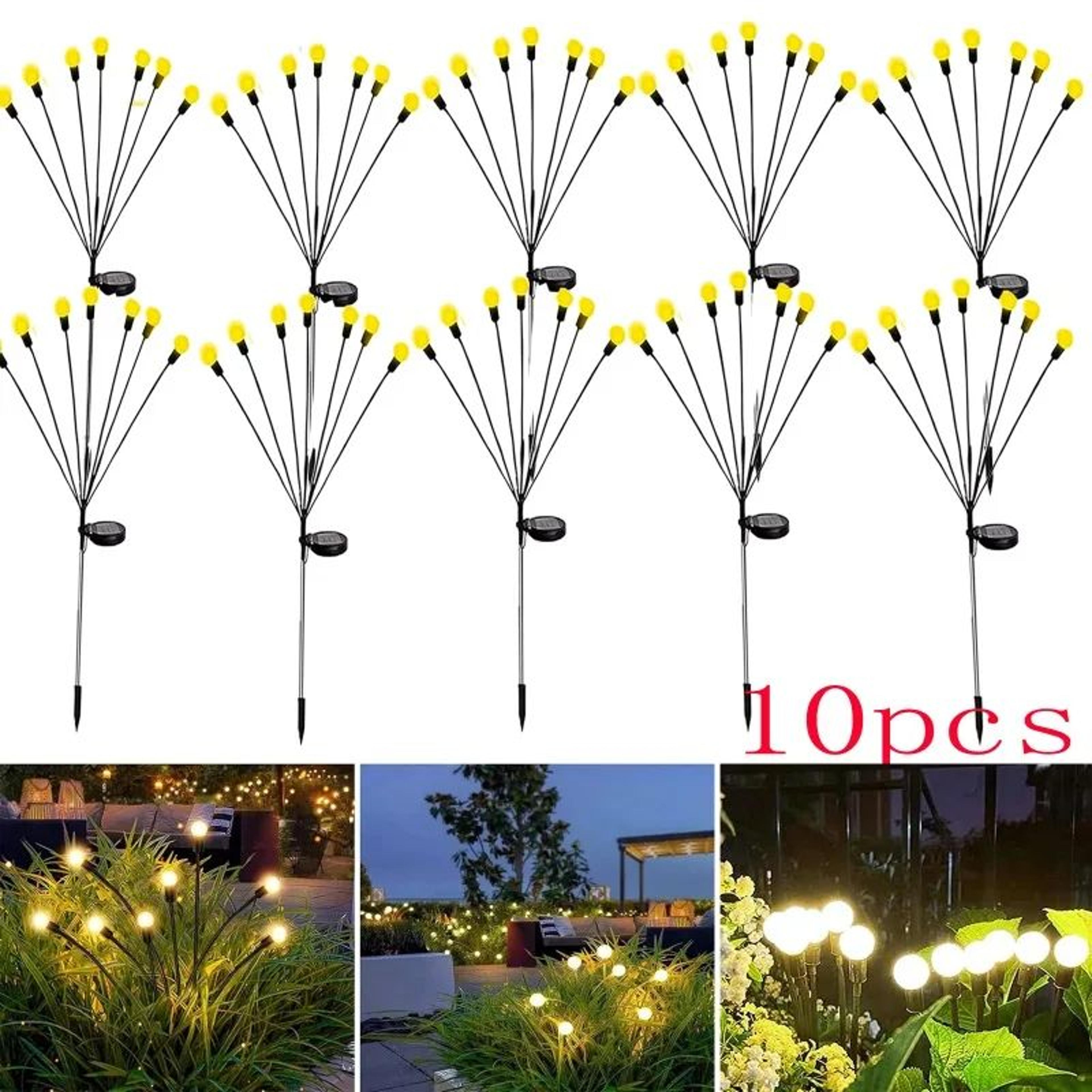 solar firefly garden lights waterproof swaying outdoor lawn lights
