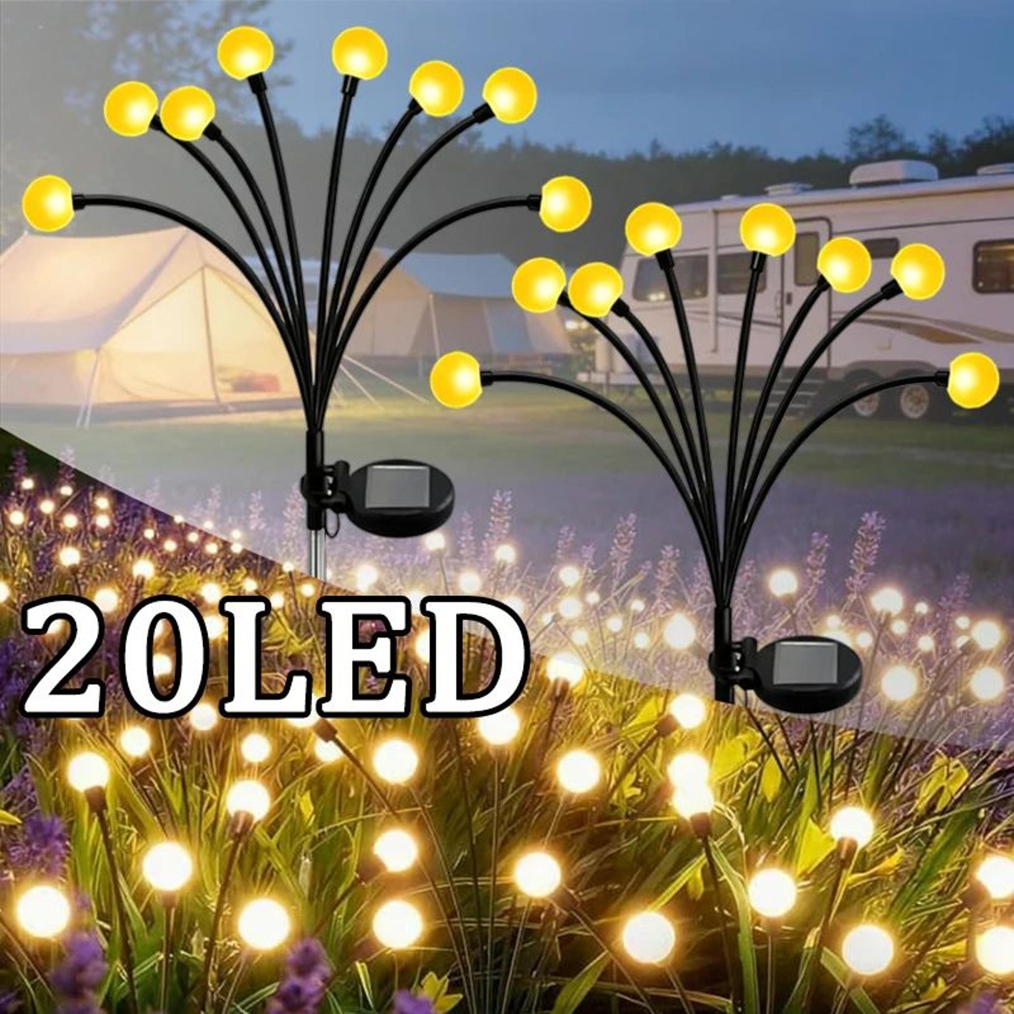 solar firefly sway garden lights waterproof led outdoor pathway stake lamp