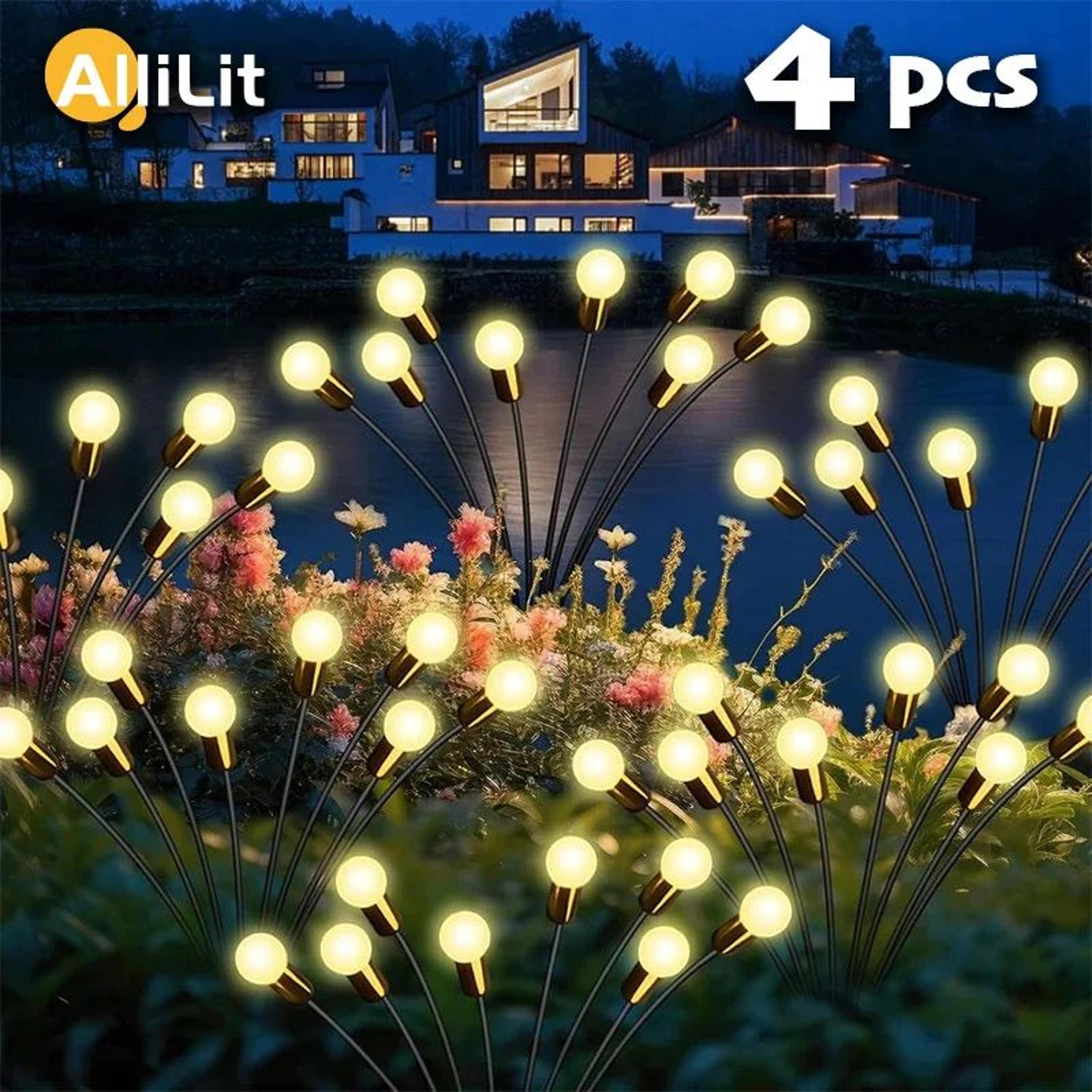 6/8/10 led solar firefly garden lights - waterproof swaying outdoor landscape lights